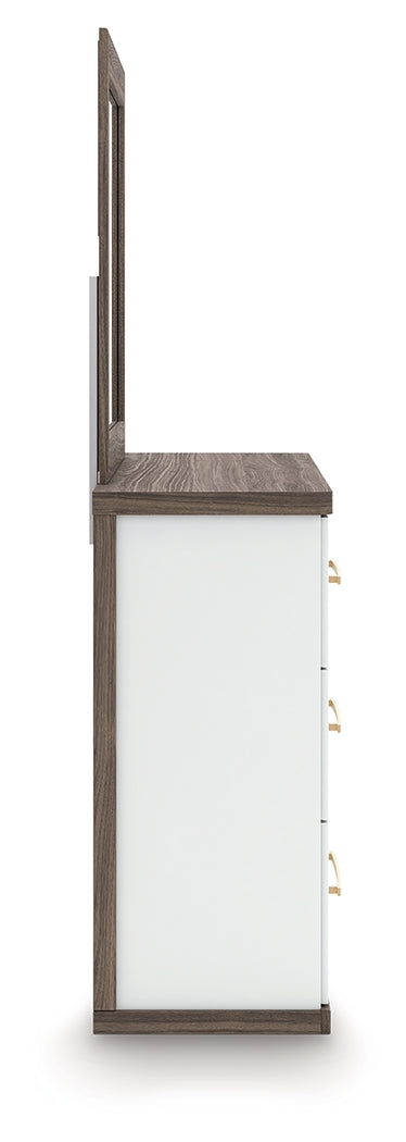 Tampa Furniture Outlet Lutz - Ashley Furniture - Kendanport Bedroom - Five Drawer Chest / Brown/White - PCB1108-46