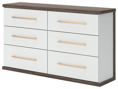 Tampa Furniture Outlet Lutz - Ashley Furniture - Kendanport Bedroom - Six Drawer Dresser / Brown/White - PCB1108-31
