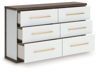 Tampa Furniture Outlet Lutz - Ashley Furniture - Kendanport Bedroom - Six Drawer Dresser / Brown/White - PCB1108-31