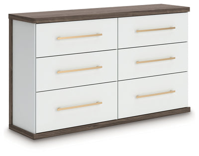 Tampa Furniture Outlet Lutz - Ashley Furniture - Kendanport Bedroom - Six Drawer Dresser / Brown/White - PCB1108-31