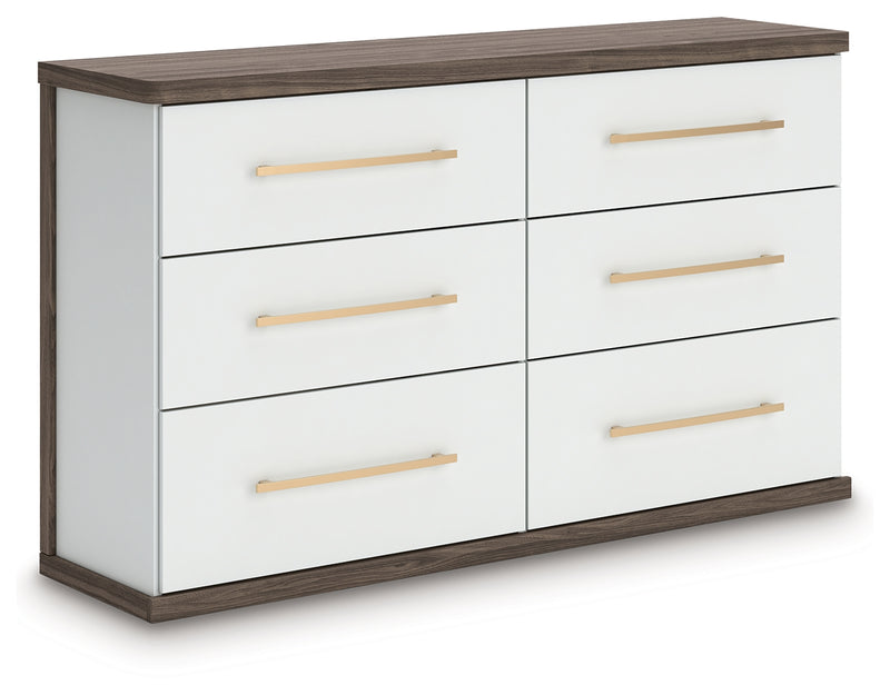 Tampa Furniture Outlet Lutz - Ashley Furniture - Kendanport Bedroom - Six Drawer Dresser / Brown/White - PCB1108-31