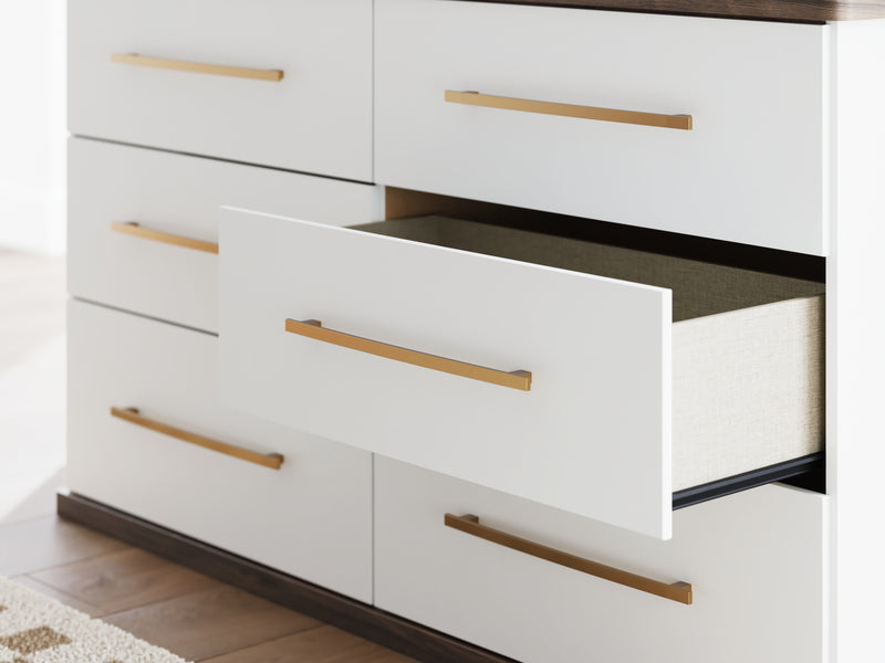 Tampa Furniture Outlet Lutz - Ashley Furniture - Kendanport Bedroom - Six Drawer Dresser / Brown/White - PCB1108-31