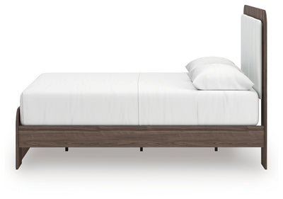 Tampa Furniture Outlet Lutz - Ashley Furniture - Kendanport Bedroom - Queen Upholstered Bed / White/Brown - PCB1108B7