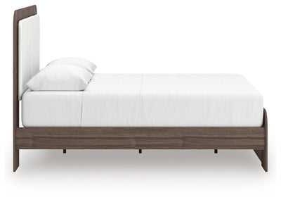 Tampa Furniture Outlet Lutz - Ashley Furniture - Kendanport Bedroom - Queen Upholstered Bed / White/Brown - PCB1108B7