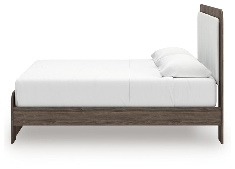 Tampa Furniture Outlet Lutz - Ashley Furniture - Kendanport Bedroom - King Upholstered Bed / White/Brown - PCB1108B8