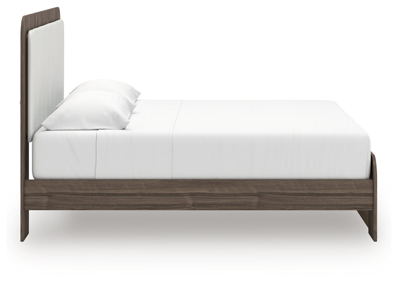 Tampa Furniture Outlet Lutz - Ashley Furniture - Kendanport Bedroom - King Upholstered Bed / White/Brown - PCB1108B8