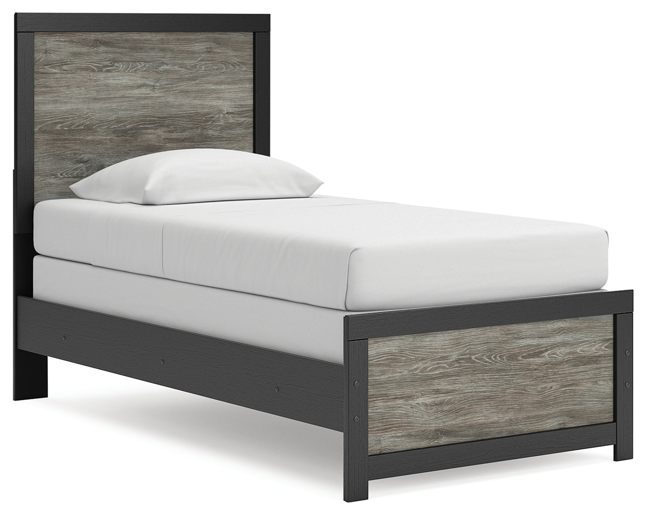 Tampa Furniture Outlet Lutz - Ashley Furniture - Broachmyn Bedroom - Twin Panel Bed / Black/Gray - PCB1118B8
