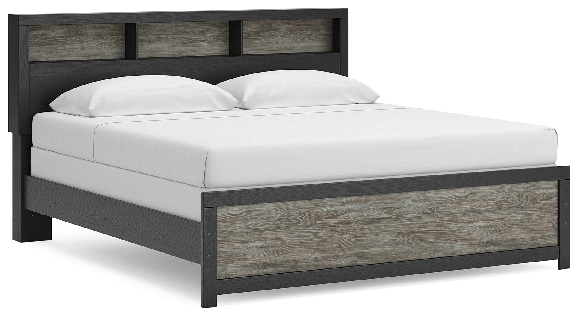 Tampa Furniture Outlet Lutz - Ashley Furniture - Broachmyn Bedroom - King Bookcase Bed / Black/Gray - PCB1118B6