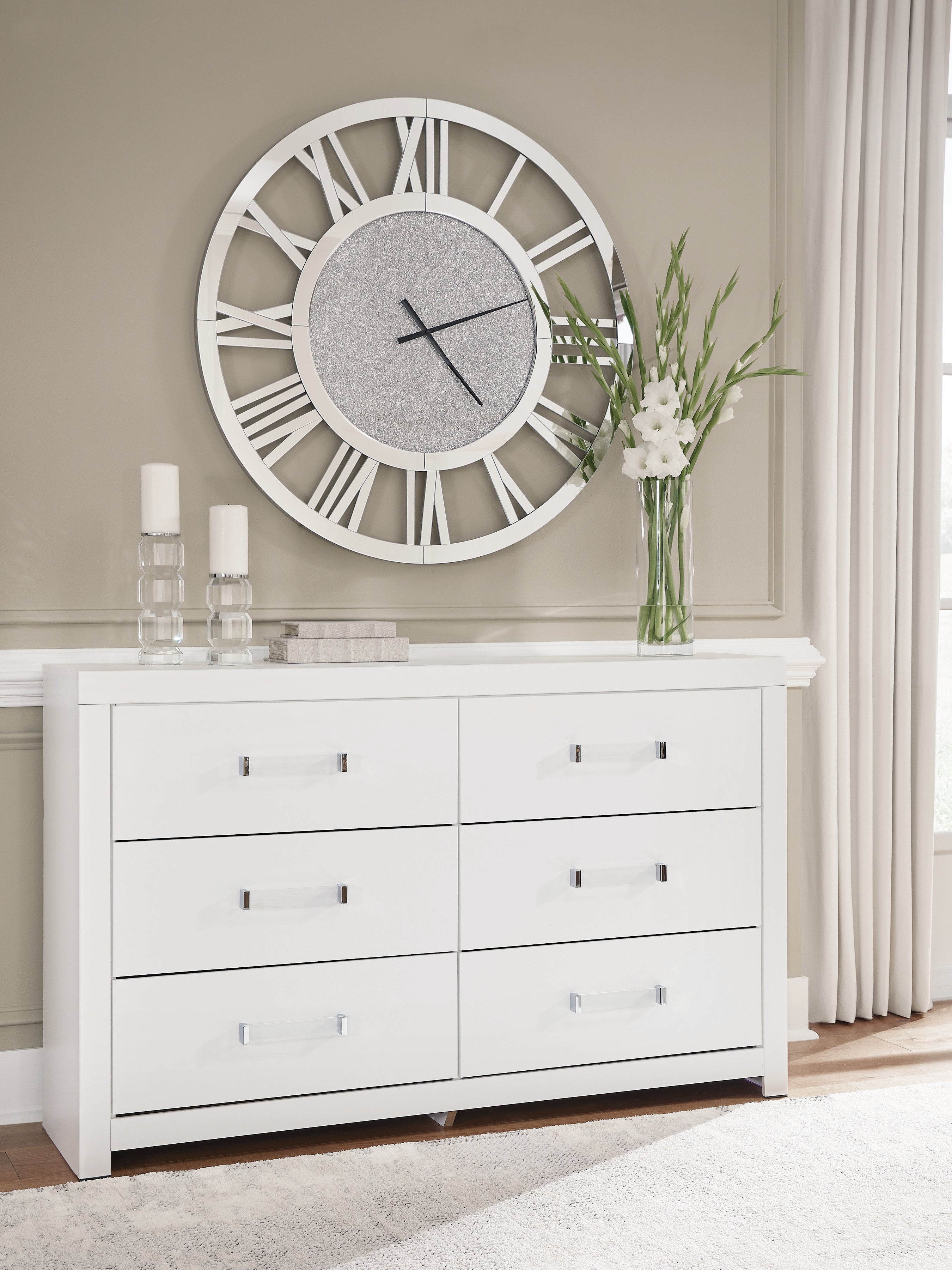 Tampa Furniture Outlet Lutz - Ashley Furniture - Maeling Bedroom - Six Drawer Dresser / White - PCB1119-31
