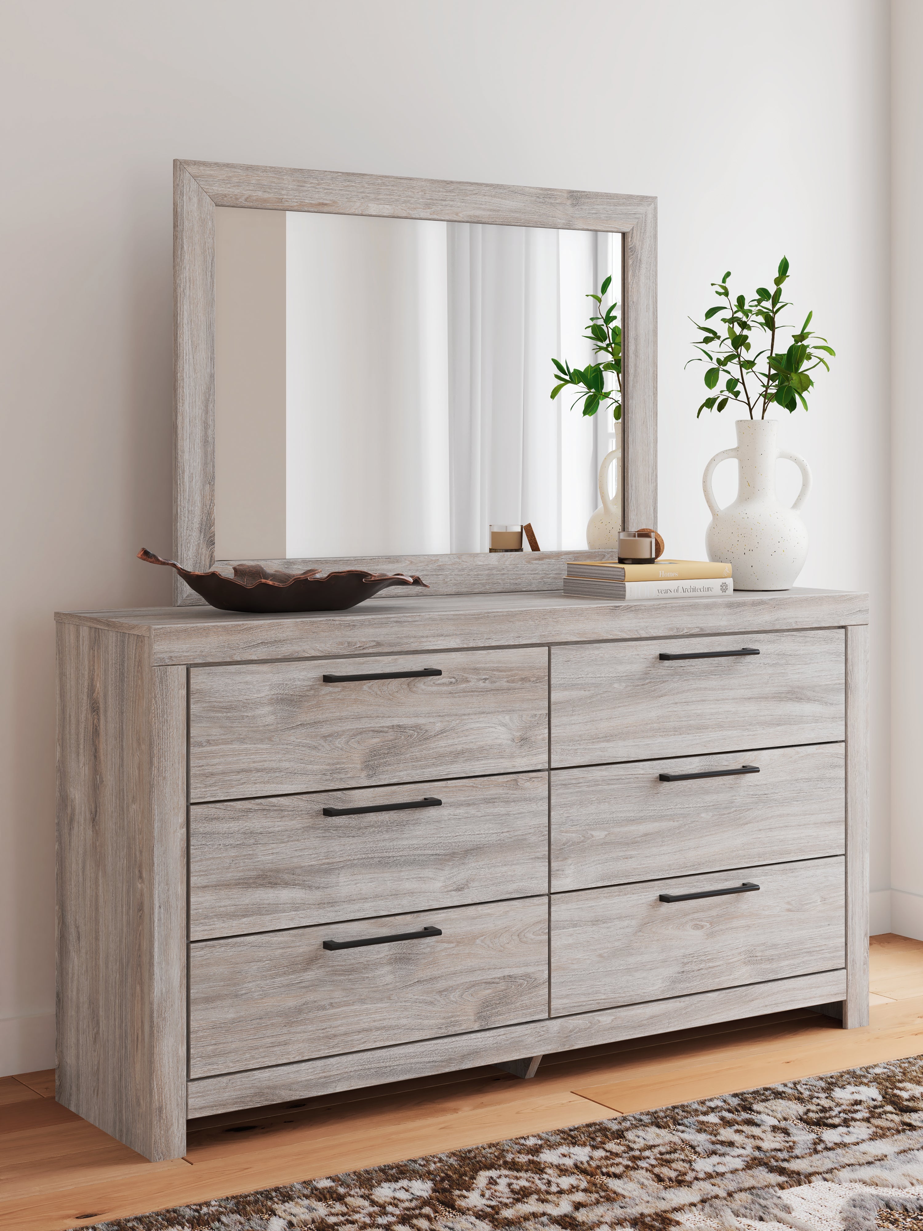 Tampa Furniture Outlet Lutz - Ashley Furniture - Broachmyn Bedroom - Dresser and Mirror / Gray - PCB1120B1