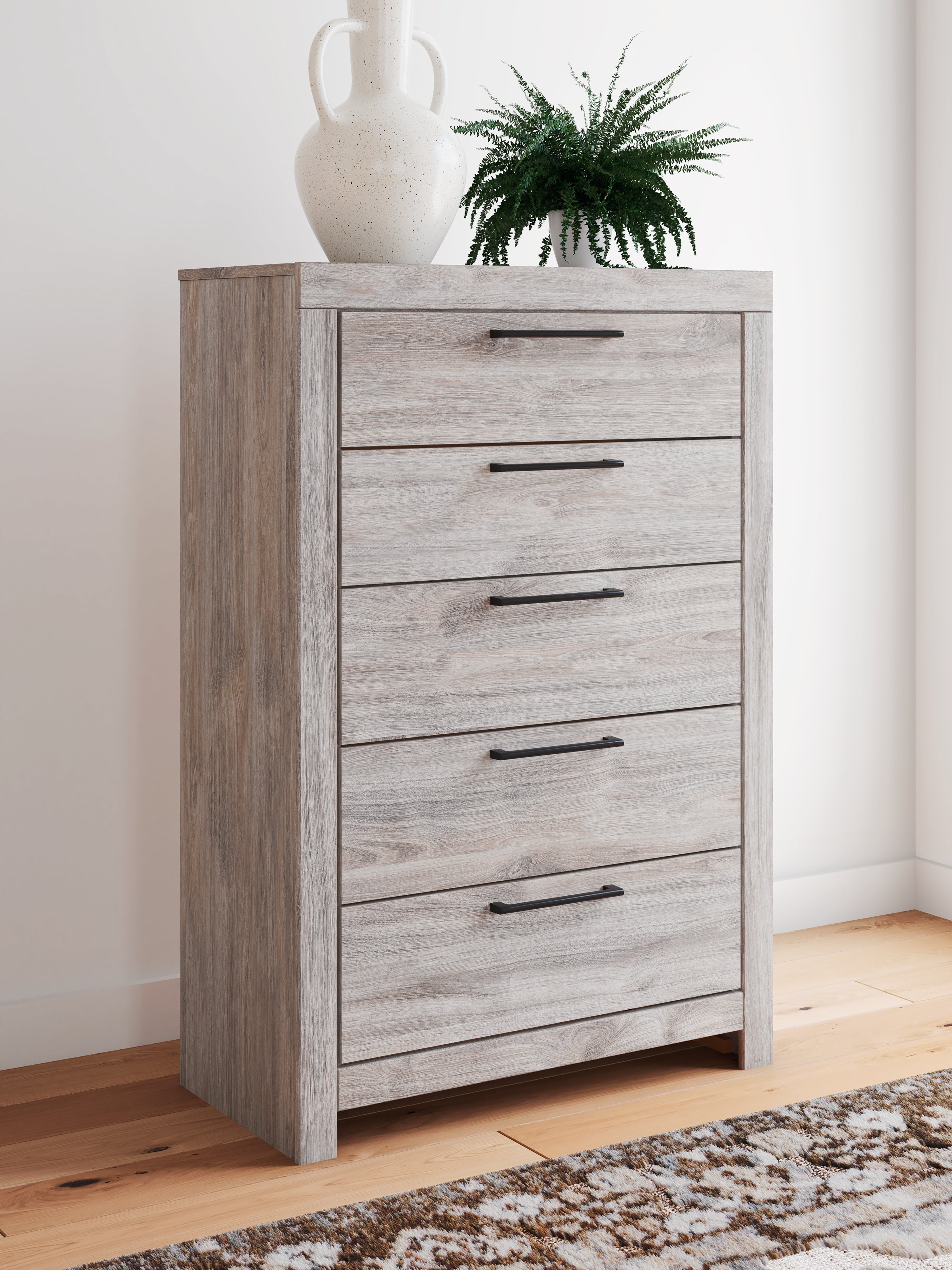 Tampa Furniture Outlet Lutz - Ashley Furniture - Broachmyn Bedroom - Five Drawer Chest / Gray - PCB1120-46