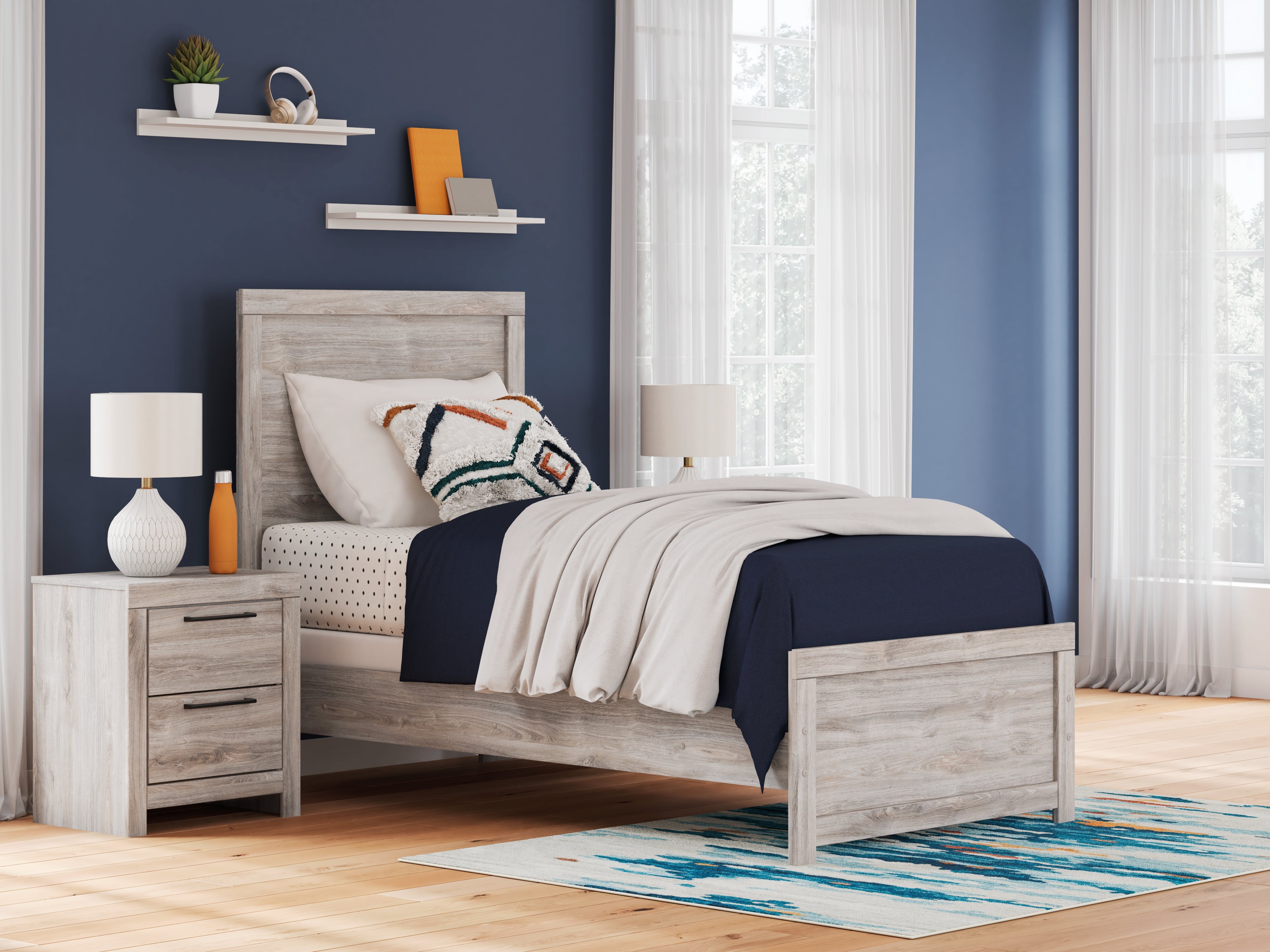 Tampa Furniture Outlet Lutz - Ashley Furniture - Broachmyn Bedroom - Twin Panel Bed / Gray - PCB1120B8