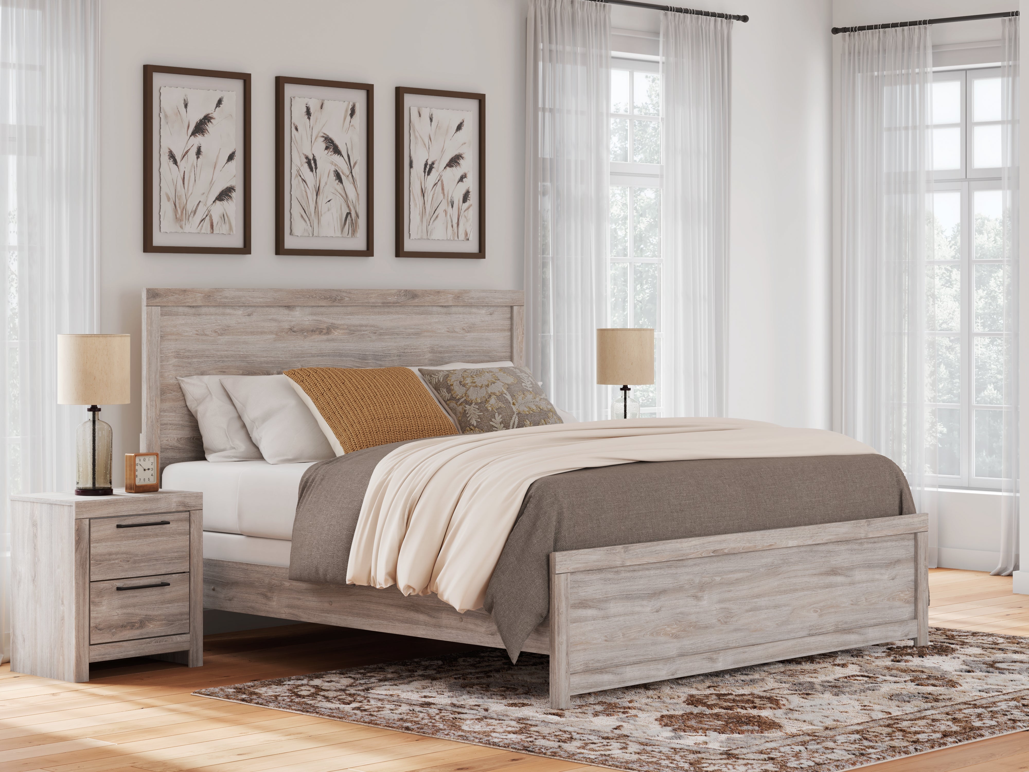 Tampa Furniture Outlet Lutz - Ashley Furniture - Broachmyn Bedroom - King Panel Bed / Gray - PCB1120B6