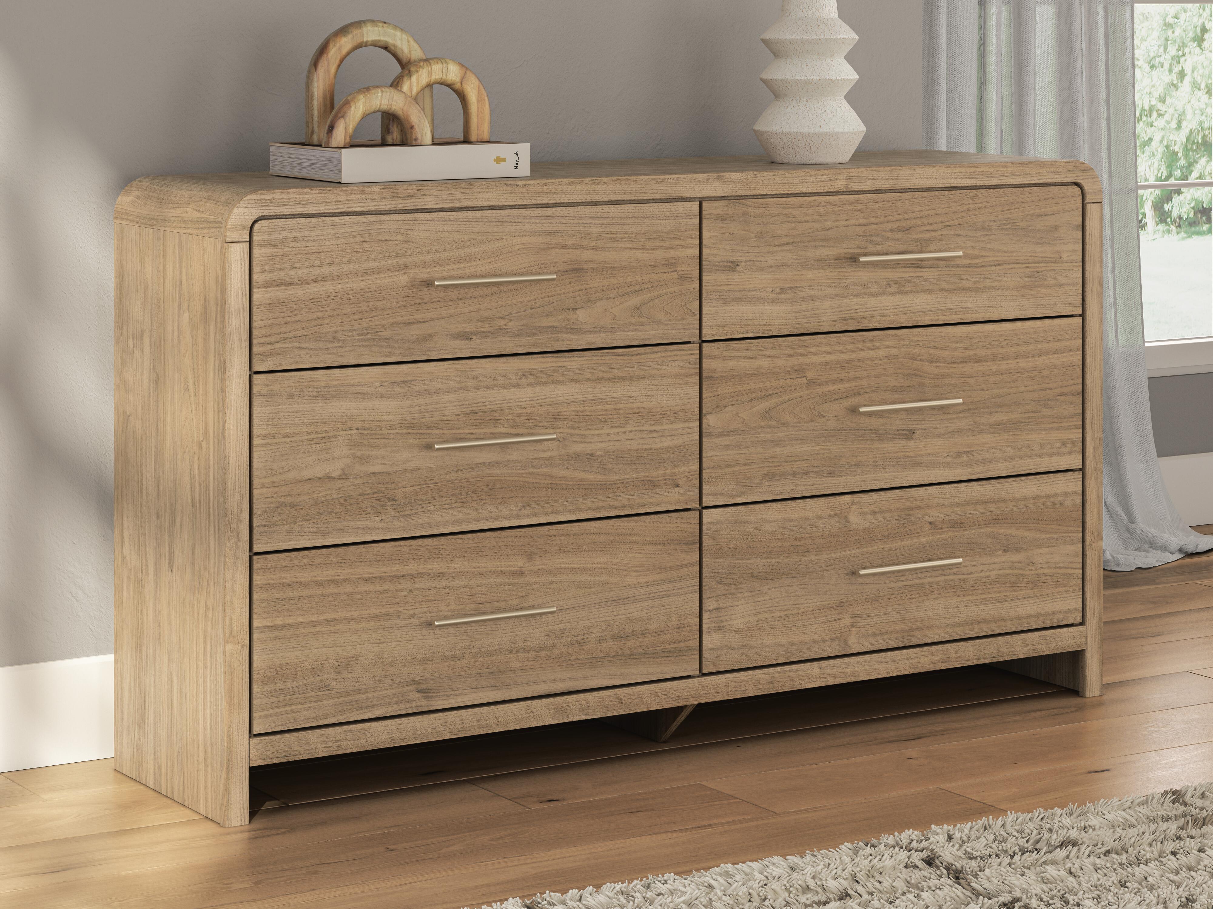 Tampa Furniture Outlet Lutz - Ashley Furniture - Gramburg Bedroom - Six Drawer Dresser / Warm Natural Brown - PCB1121-31
