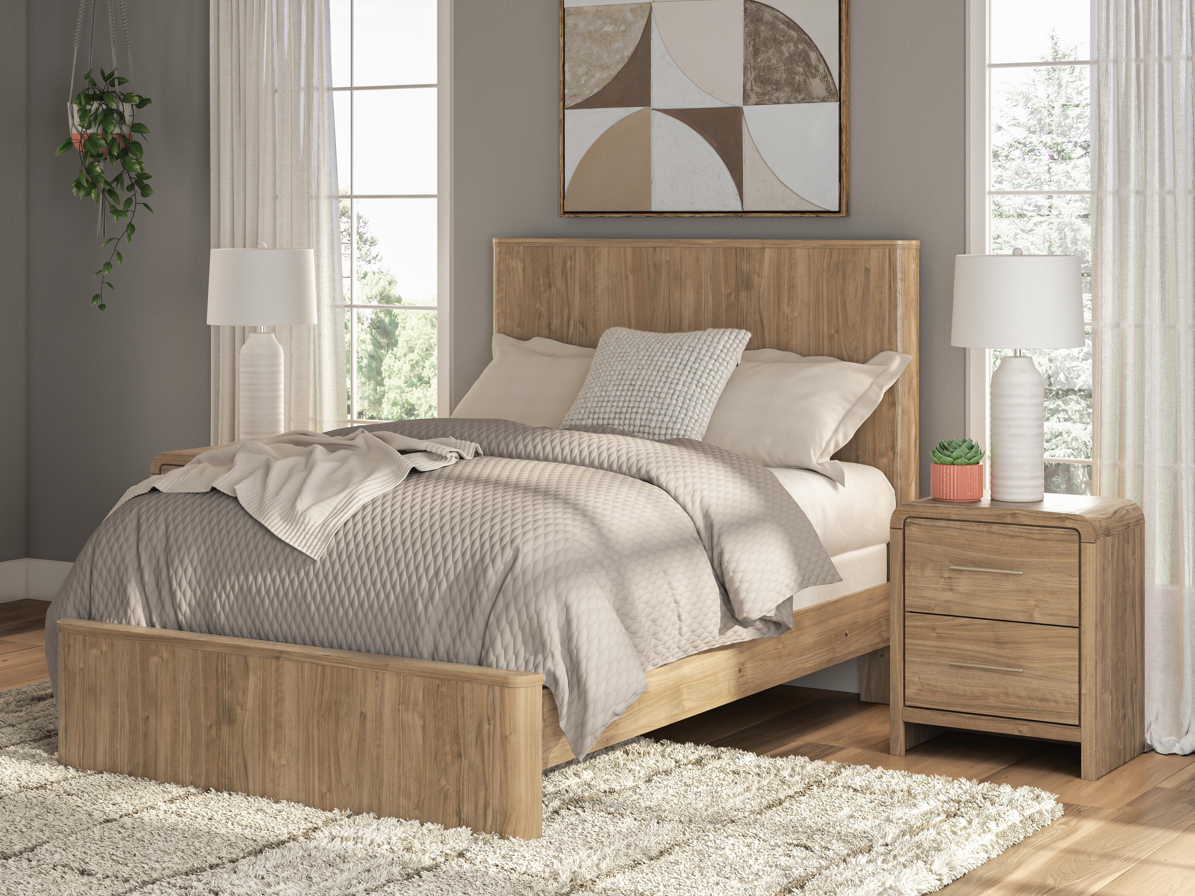 Tampa Furniture Outlet Lutz - Ashley Furniture - Gramburg Bedroom - Full Panel Bed / Warm Natural Brown - PCB1121B3