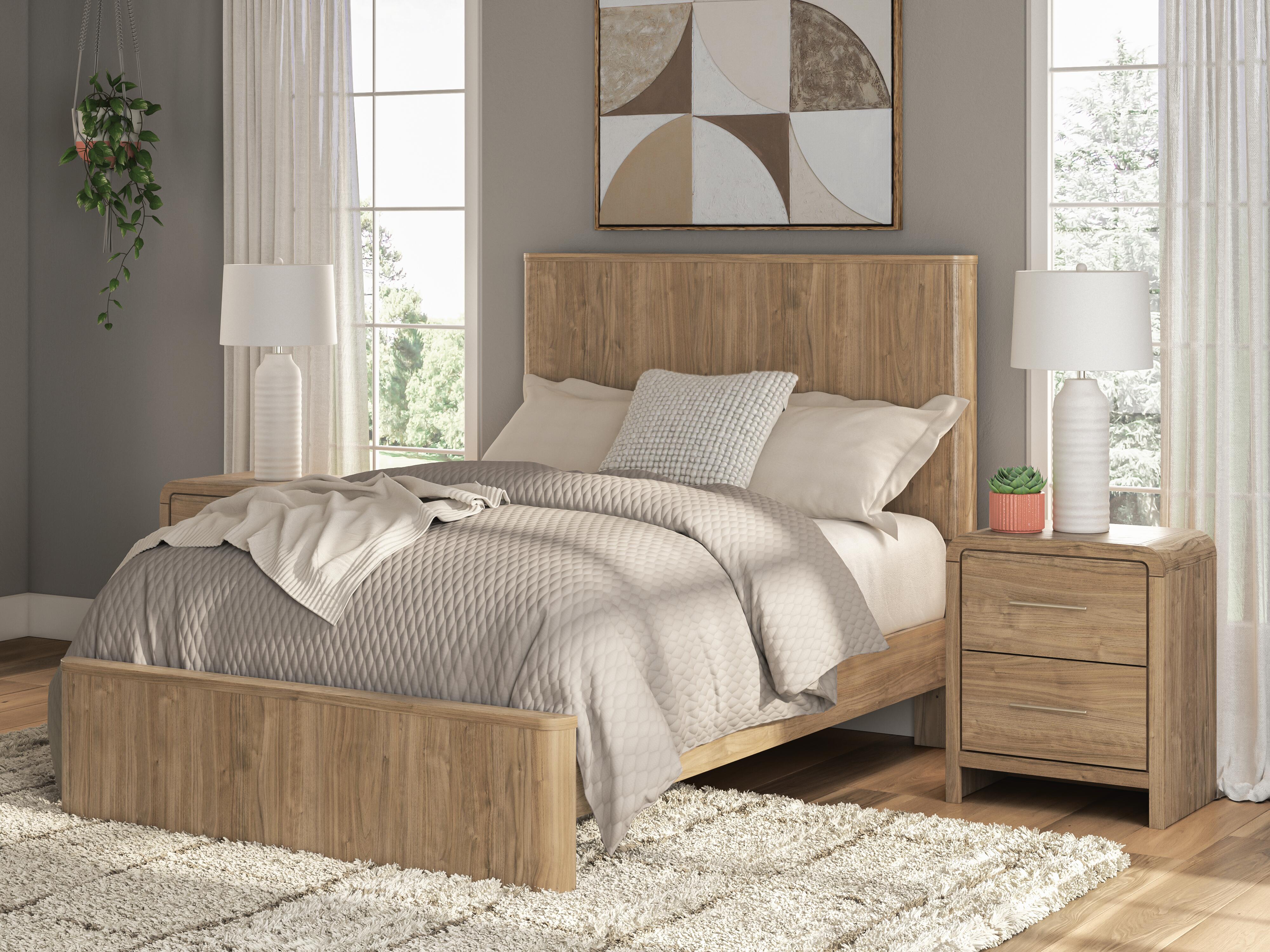 Tampa Furniture Outlet Lutz - Ashley Furniture - Gramburg Bedroom - Full Panel Platform Bed / Warm Natural Brown - PCB1121B9
