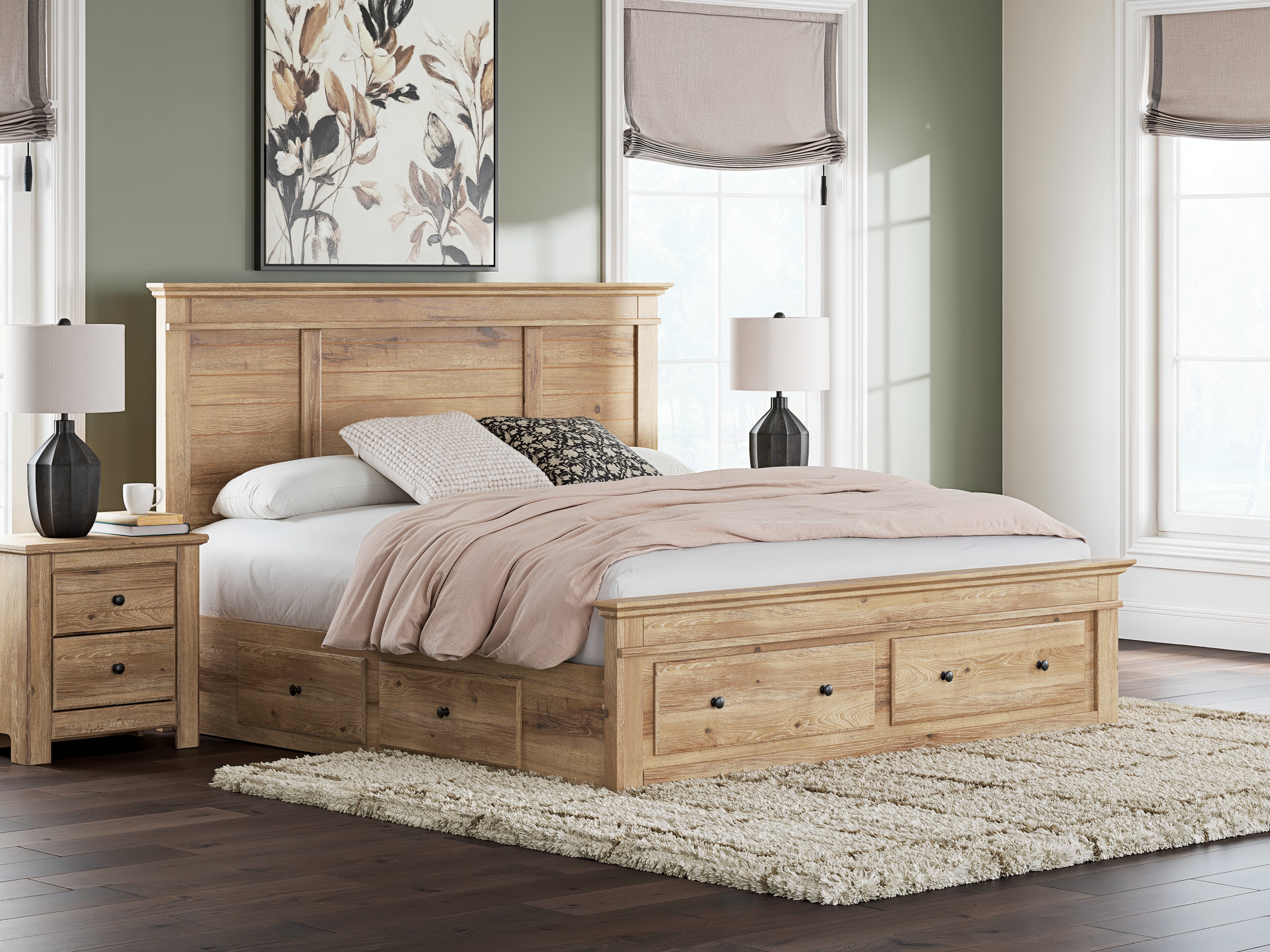 Tampa Furniture Outlet Lutz - Ashley Furniture - Makidern Bedroom - King Panel Storage Bed / Tan - PCB1170B16