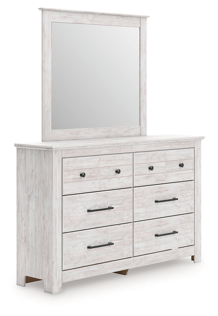 Tampa Furniture Outlet Lutz - Ashley Furniture - Makidern Bedroom - Dresser and Mirror / Whitewash - PCB1171B1