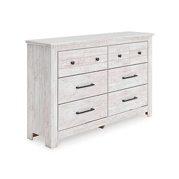 Tampa Furniture Outlet Lutz - Ashley Furniture - Makidern Bedroom - Six Drawer Dresser / Whitewash - PCB1171-31