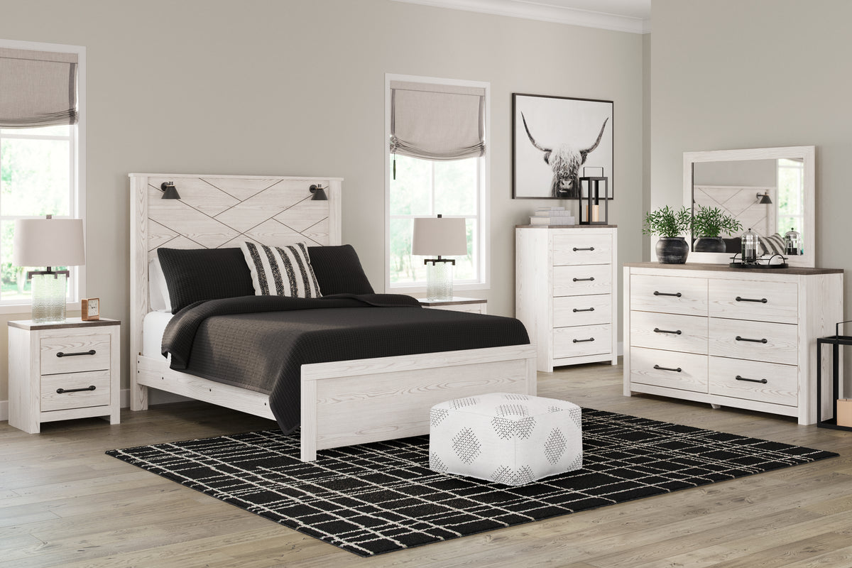 Tampa Furniture Outlet Lutz - Ashley Furniture - Gerridan Bedroom - Dresser and Mirror / White/Gray - B1190B1