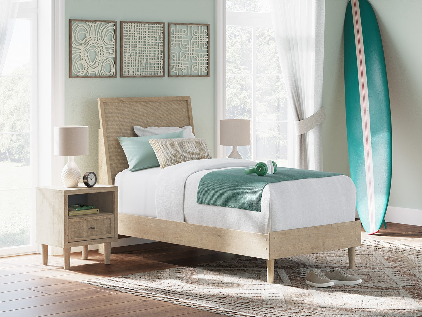 Tampa Furniture Outlet Lutz - Ashley Furniture - Cielden Bedroom - Twin Panel Bed / Two-tone - B1199B18