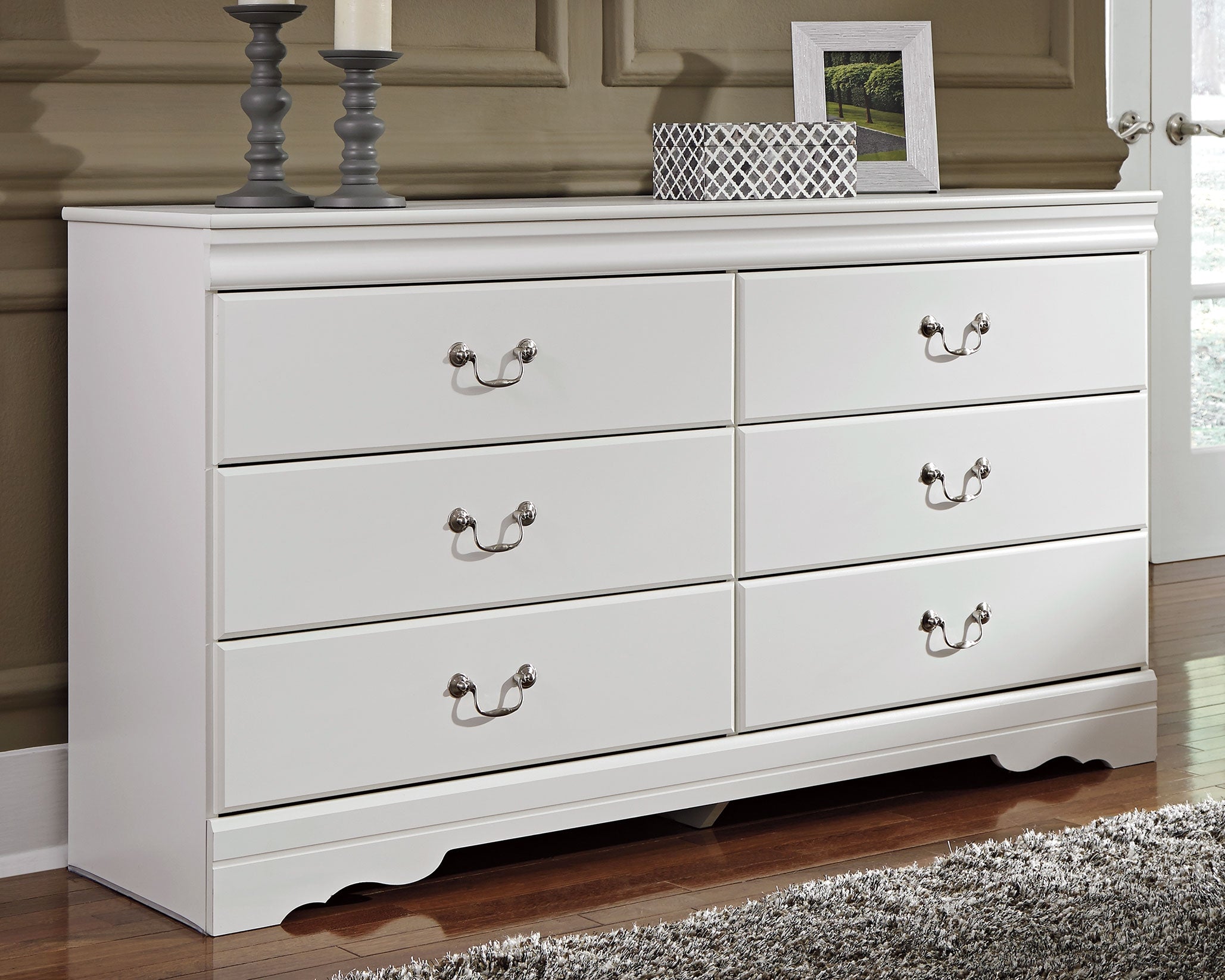 Tampa Furniture Outlet Lutz - Ashley Furniture - Anarasia Bedroom - Six Drawer Dresser / White - B129-31