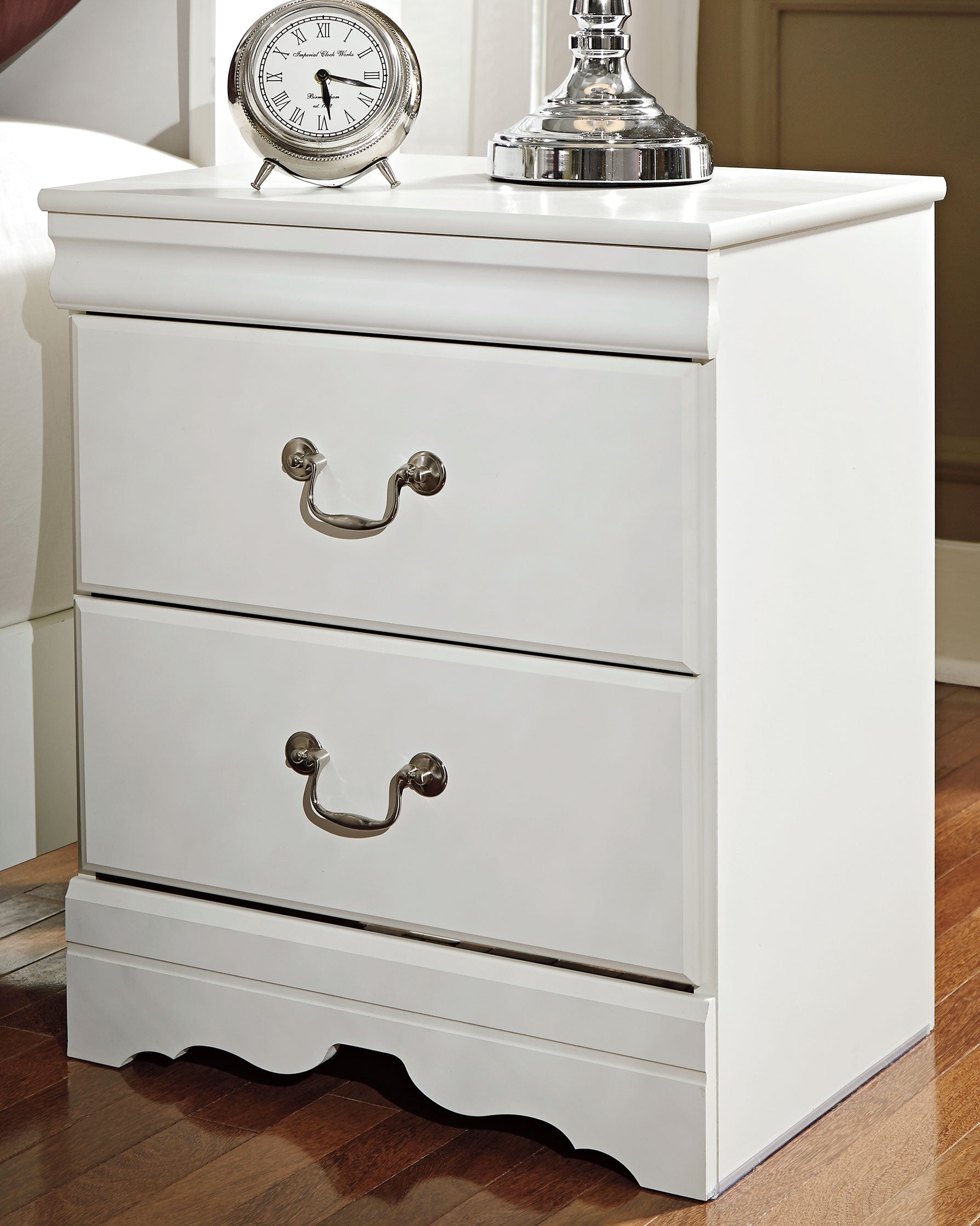 Tampa Furniture Outlet Lutz - Ashley Furniture - Anarasia Bedroom - Two Drawer Night Stand / White - B129-92