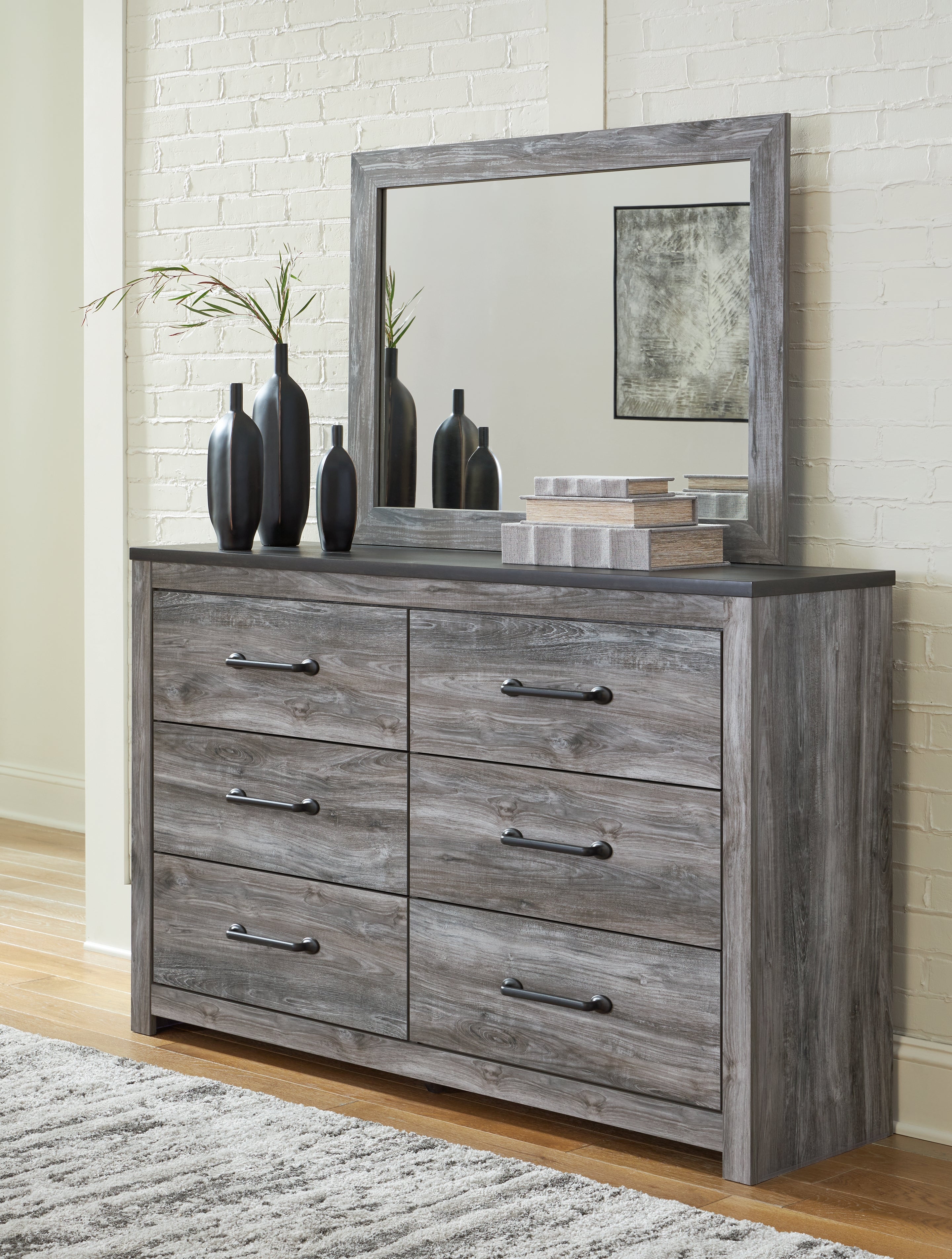 Tampa Furniture Outlet Lutz - Ashley Furniture - Bronyan Bedroom - Dresser and Mirror / Dark Gray - B1290B1