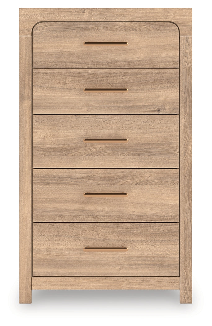 Tampa Furniture Outlet Lutz - Ashley Furniture - Kinlanni Bedroom - Five Drawer Chest / Tan - PCB1360-46