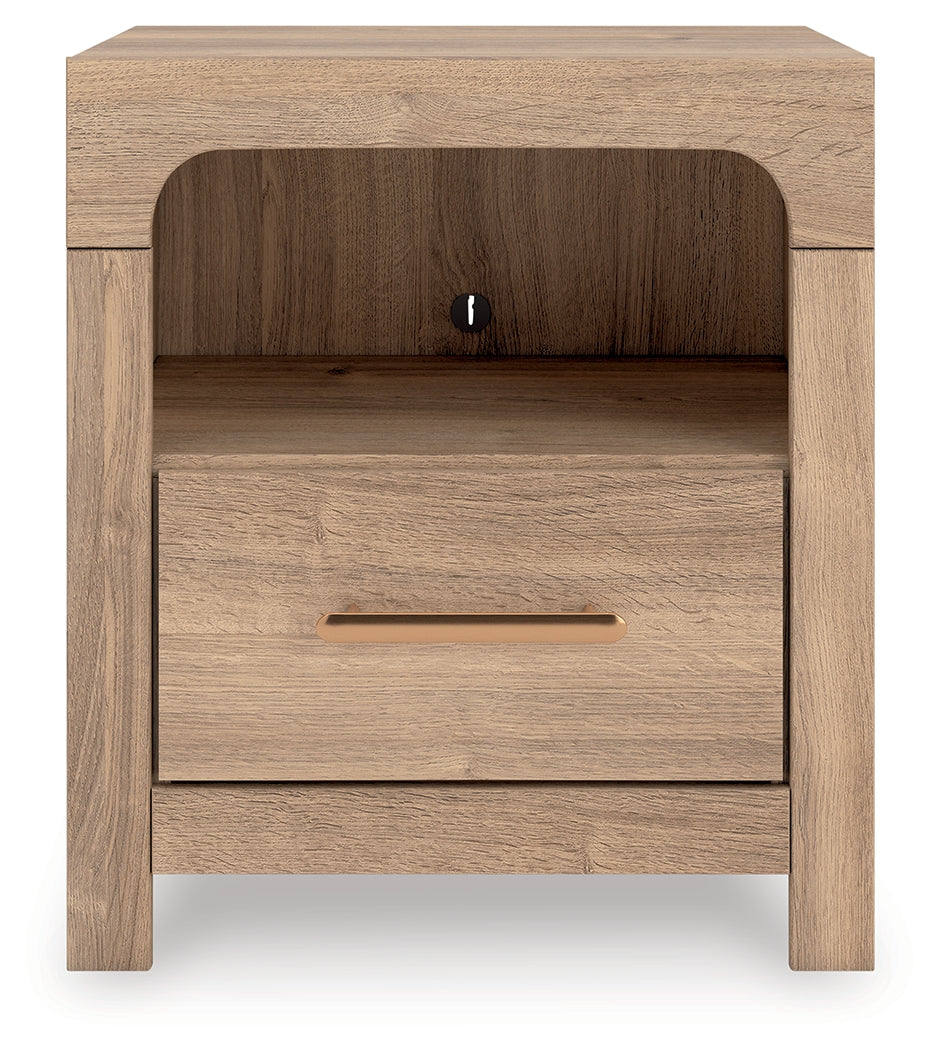 Tampa Furniture Outlet Lutz - Ashley Furniture - Kinlanni Bedroom - One Drawer Night Stand / Tan - PCB1360-91