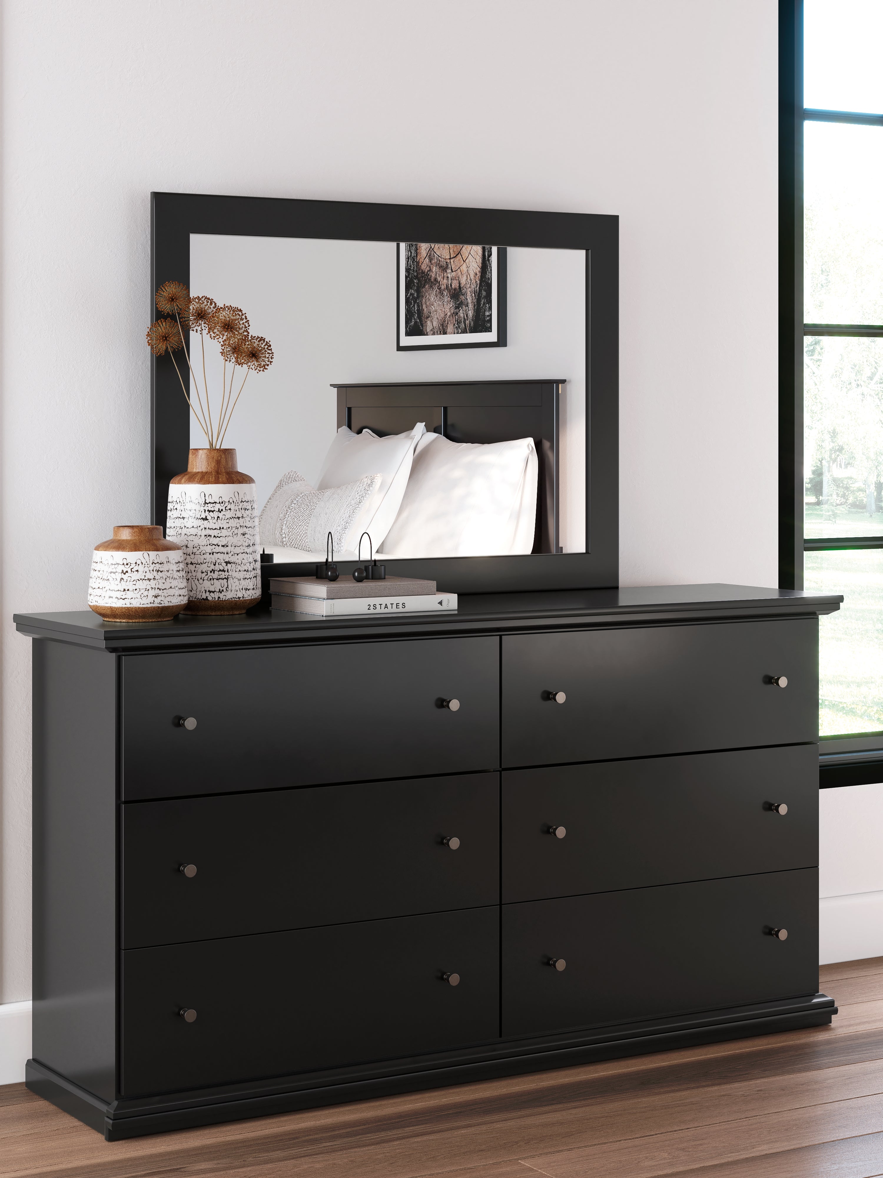 Tampa Furniture Outlet Lutz - Ashley Furniture - Maribel Bedroom - Dresser and Mirror / Black - B138B50