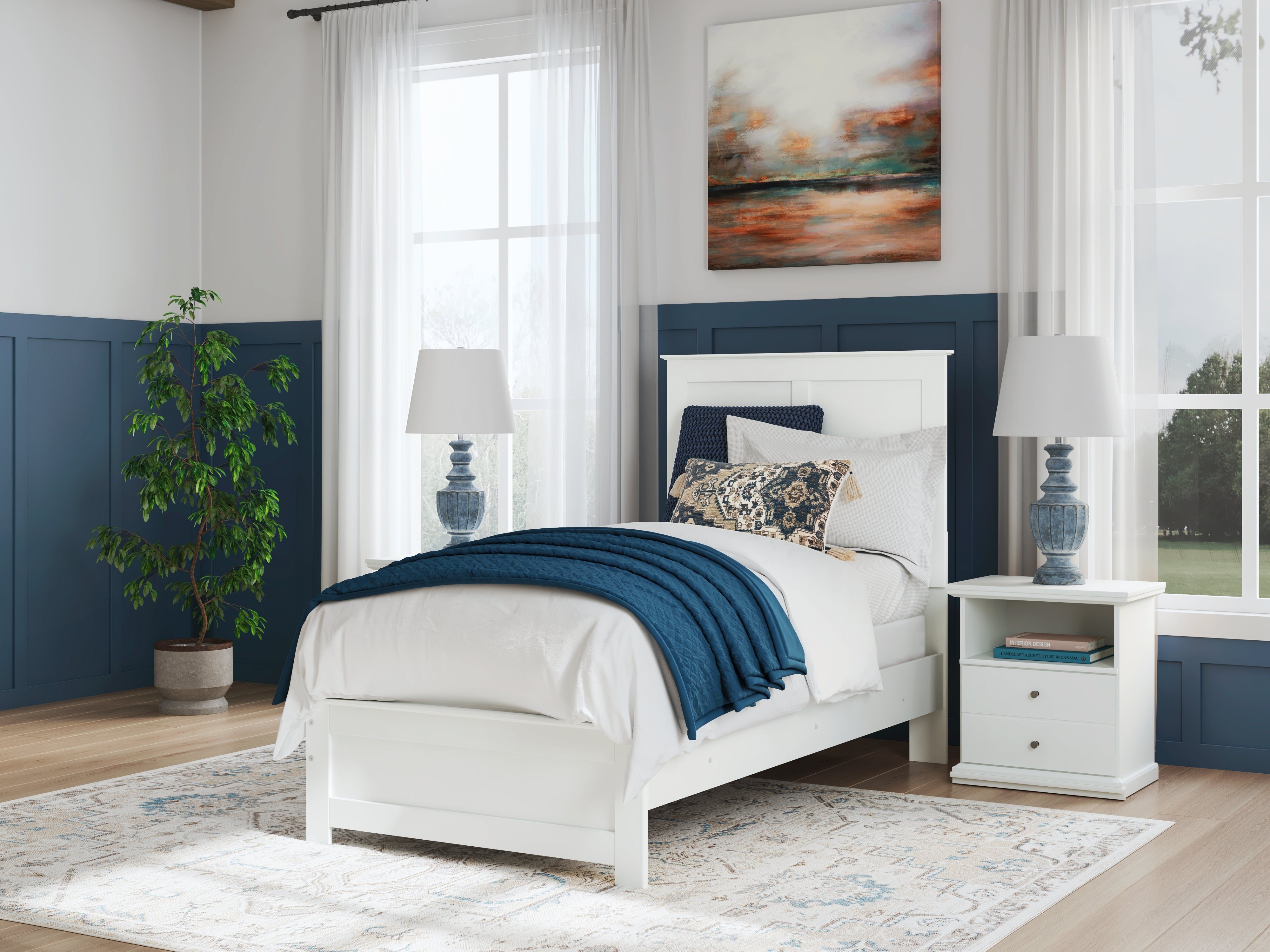 Tampa Furniture Outlet Lutz - Ashley Furniture - Bostwick Shoals Bedroom - Twin Panel Bed / White - B139B41