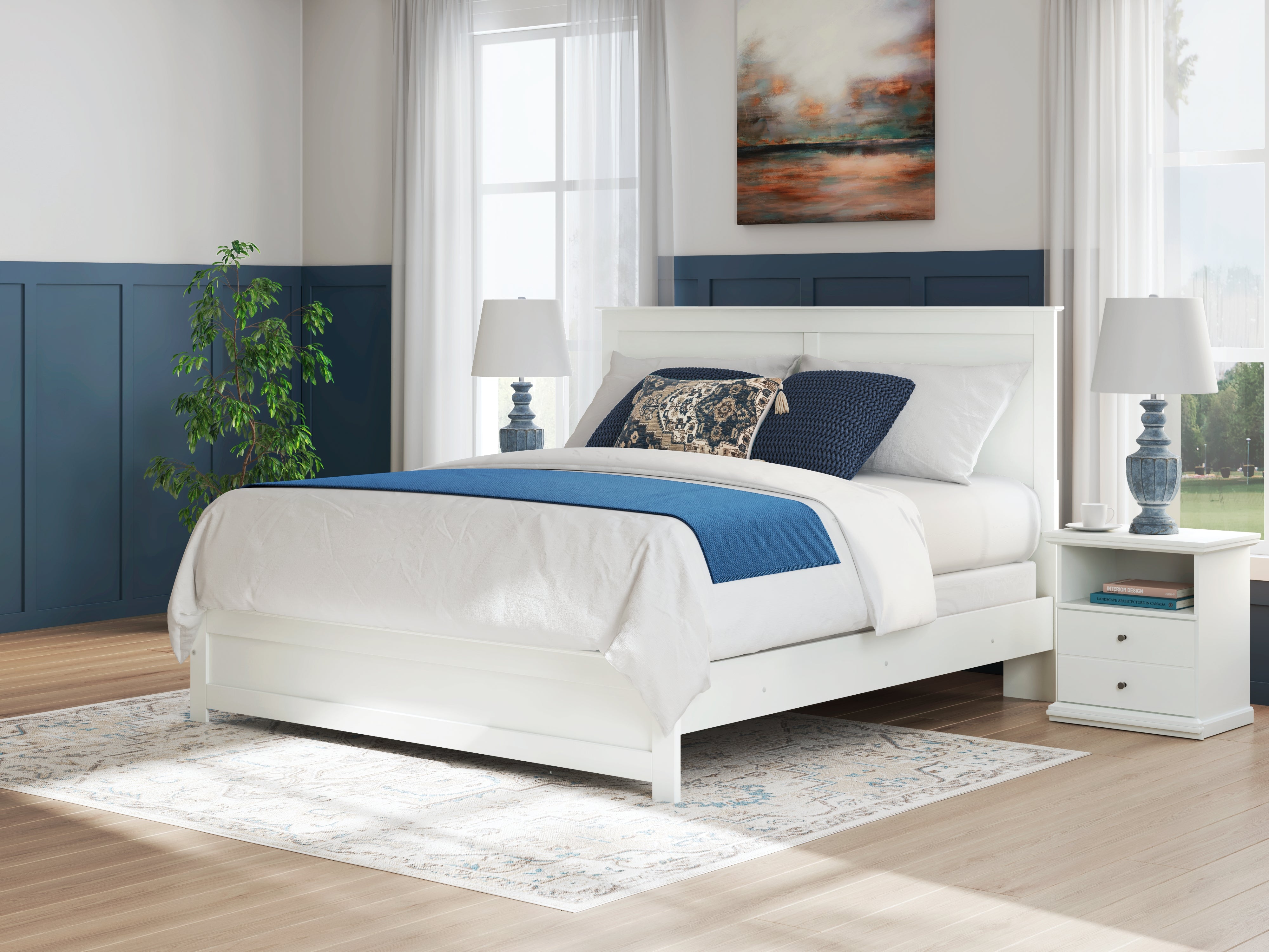 Tampa Furniture Outlet Lutz - Ashley Furniture - Bostwick Shoals Bedroom - King Panel Bed / White - B139B47