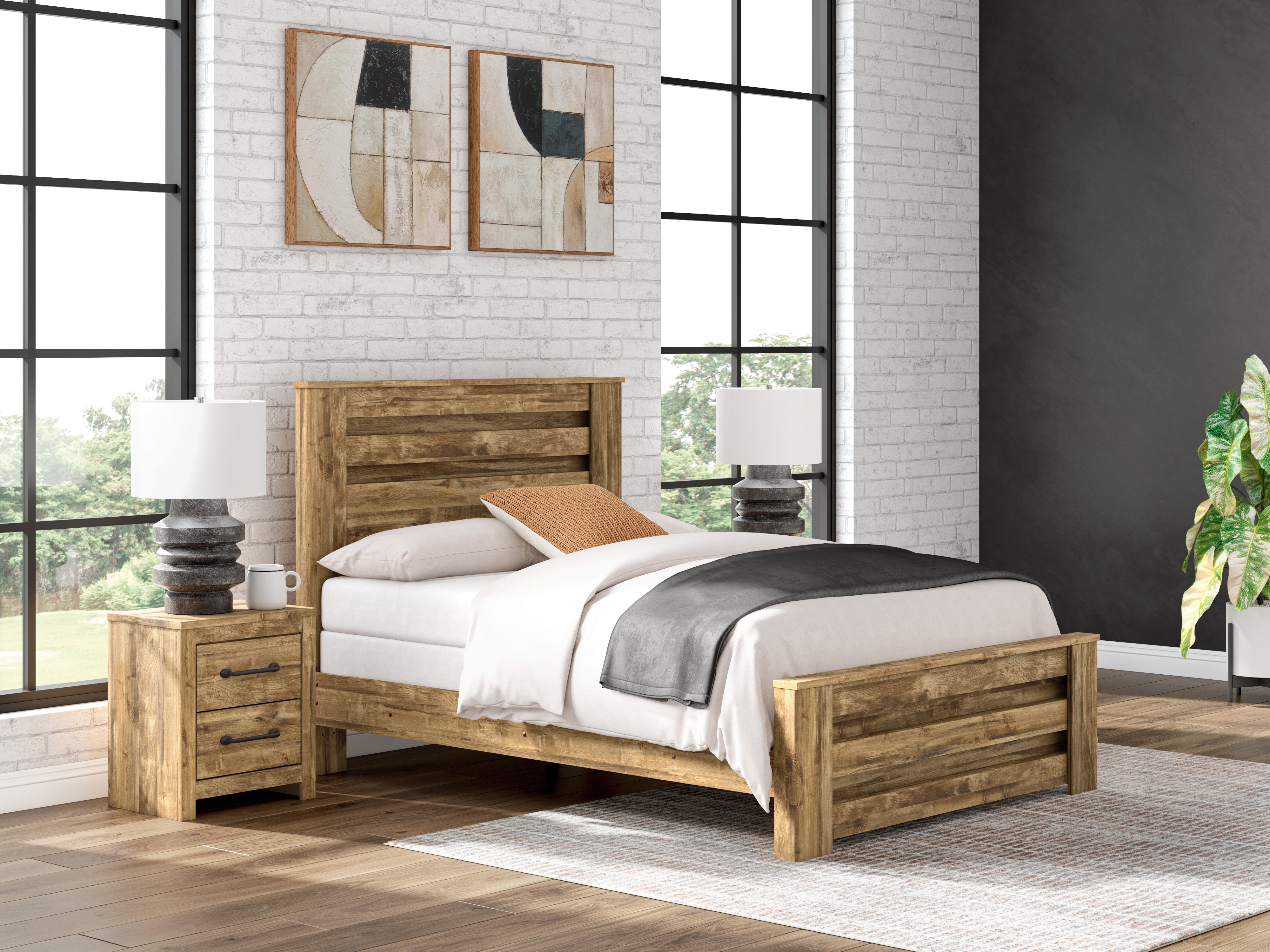 Tampa Furniture Outlet Lutz - Ashley Furniture - Maystonna Bedroom - Queen Panel Bed / Brown - PCB1580B4