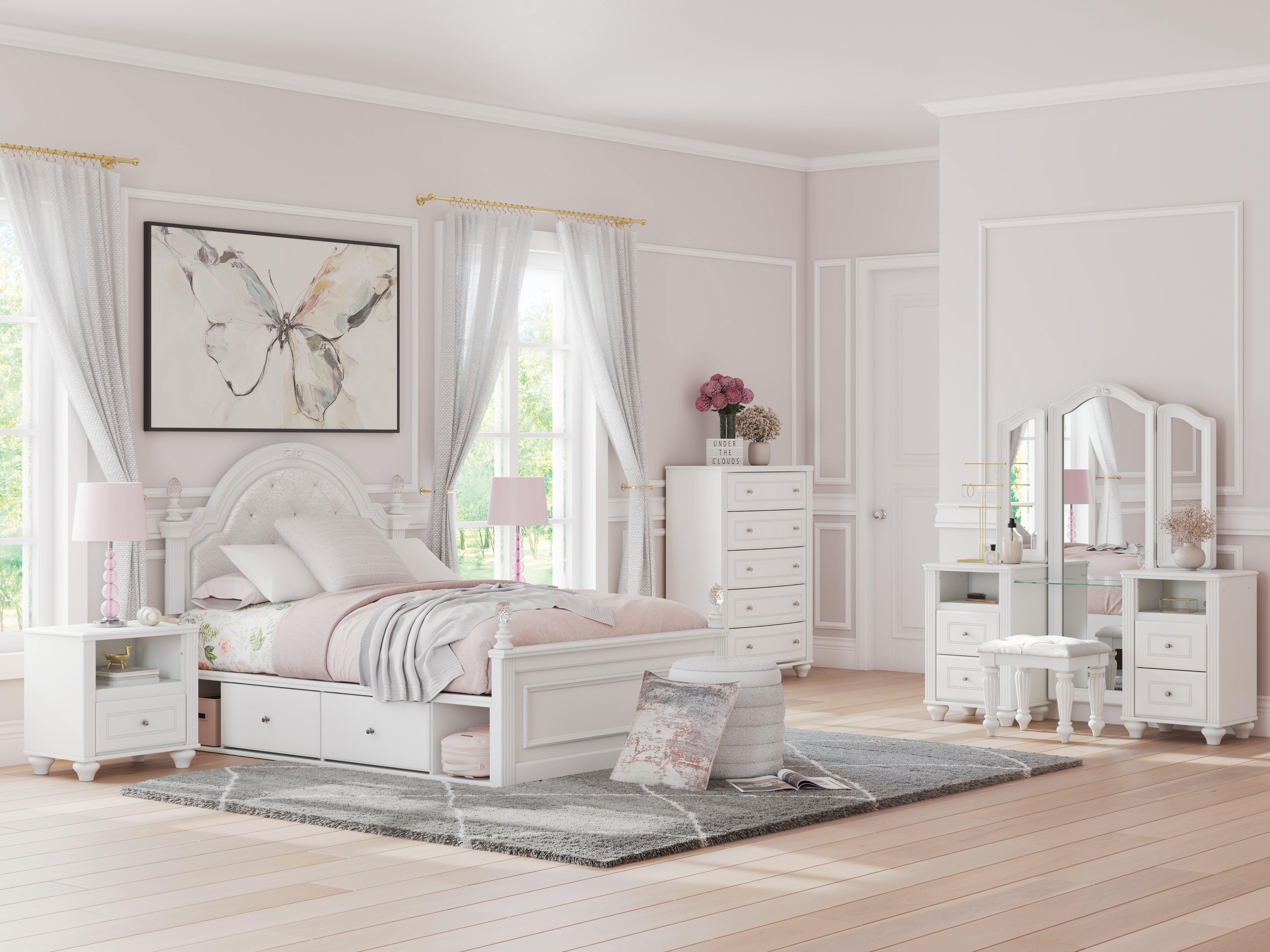 Tampa Furniture Outlet Lutz - Ashley Furniture - Kozlani Vanity with Mirror - Vanity with Mirror - PCB1819B16