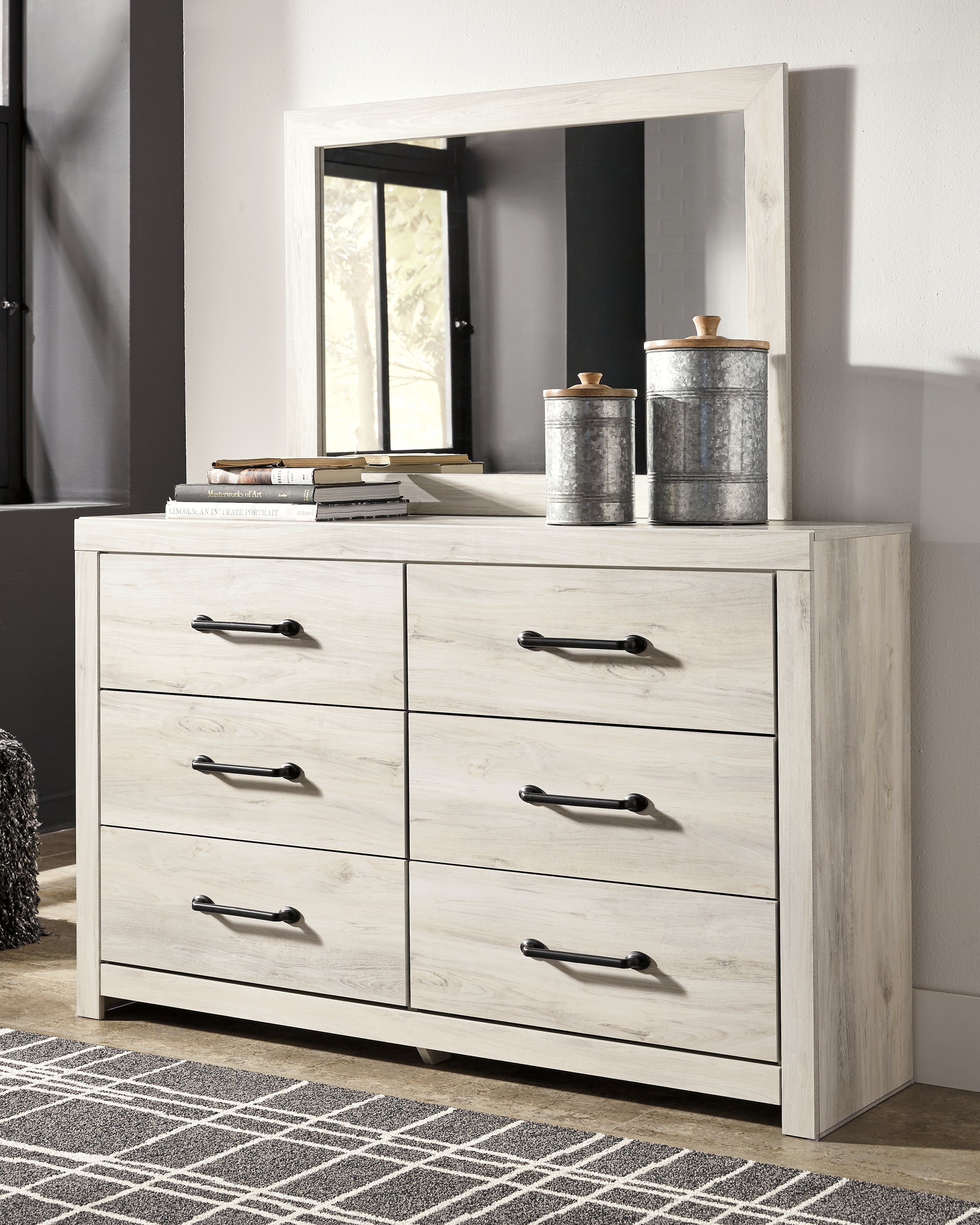 Tampa Furniture Outlet Lutz - Ashley Furniture - Cambeck Bedroom - Dresser and Mirror / Whitewash - B192B1