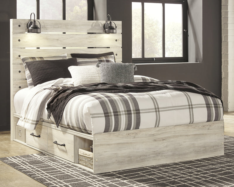 Tampa Furniture Outlet Lutz - Ashley Furniture - Cambeck Bedroom - Queen Panel Bed with 2 Storage Drawers / Whitewash - B192B17