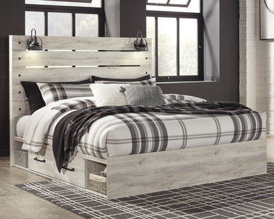 Tampa Furniture Outlet Lutz - Ashley Furniture - Cambeck Bedroom - King Panel Bed with 2 Storage Drawers / Whitewash - B192B19