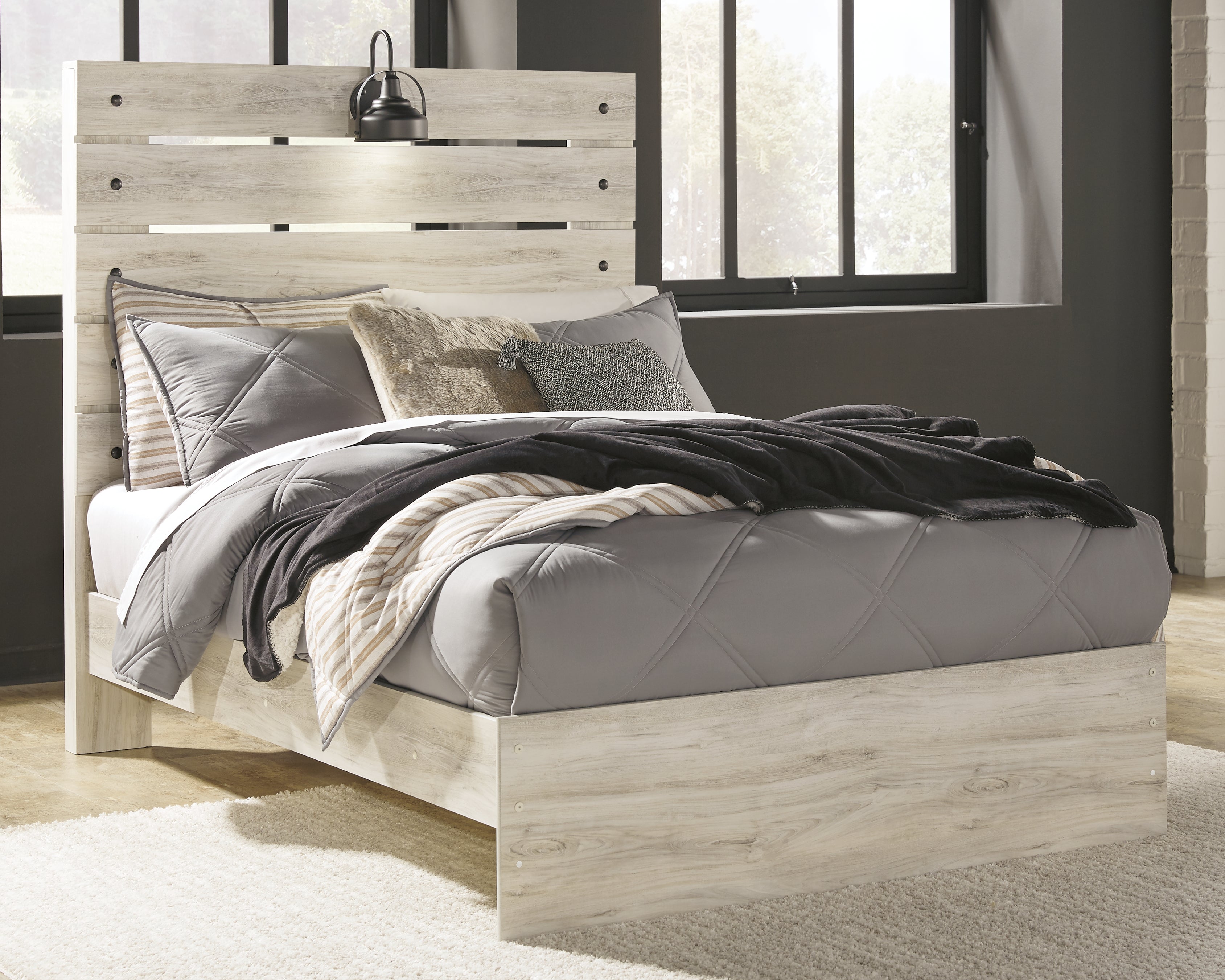 Tampa Furniture Outlet Lutz - Ashley Furniture - Cambeck Bedroom - Full Panel Bed / Whitewash - B192B3