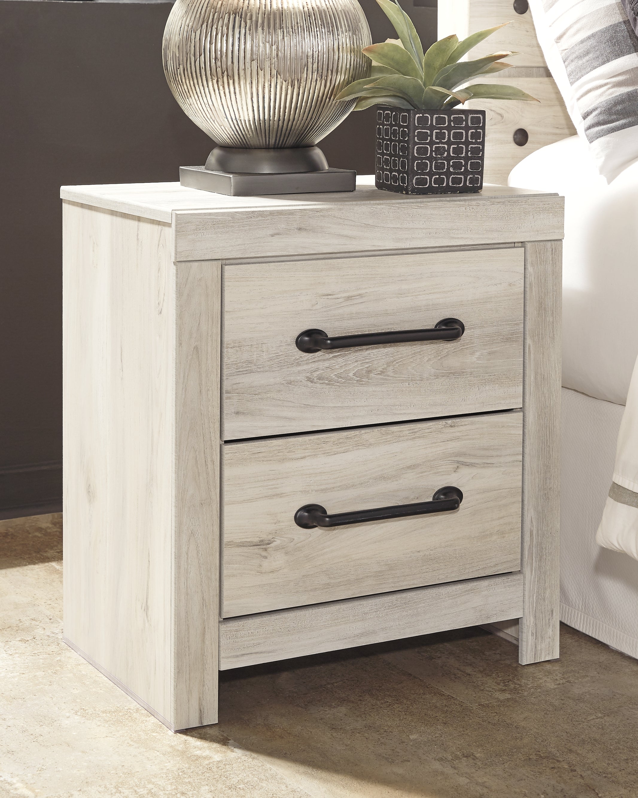 Tampa Furniture Outlet Lutz - Ashley Furniture - Cambeck Bedroom - Two Drawer Night Stand / Whitewash - B192-92