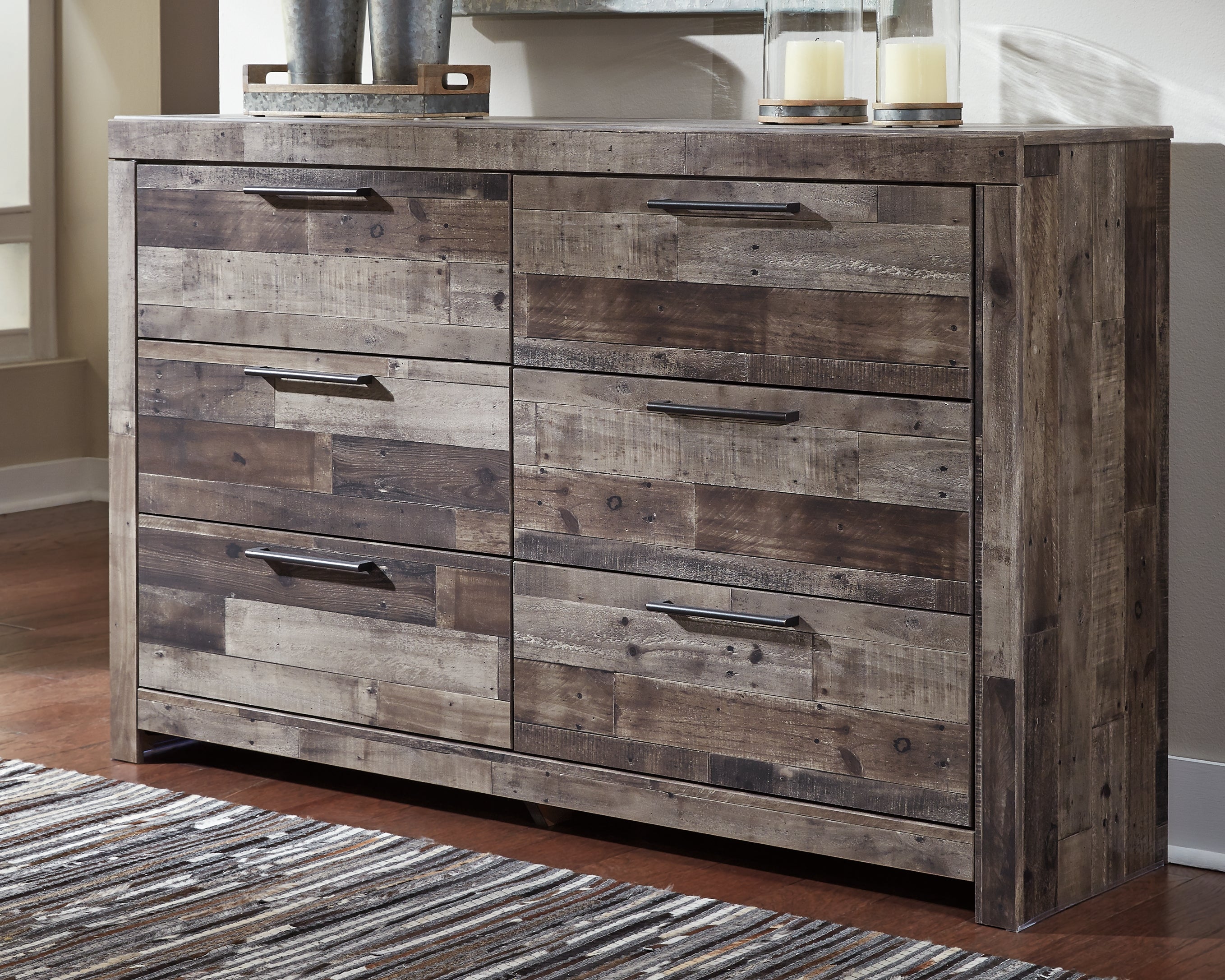 Tampa Furniture Outlet Lutz - Ashley Furniture - Derekson Bedroom - Six Drawer Dresser / Multi Gray - B200-31