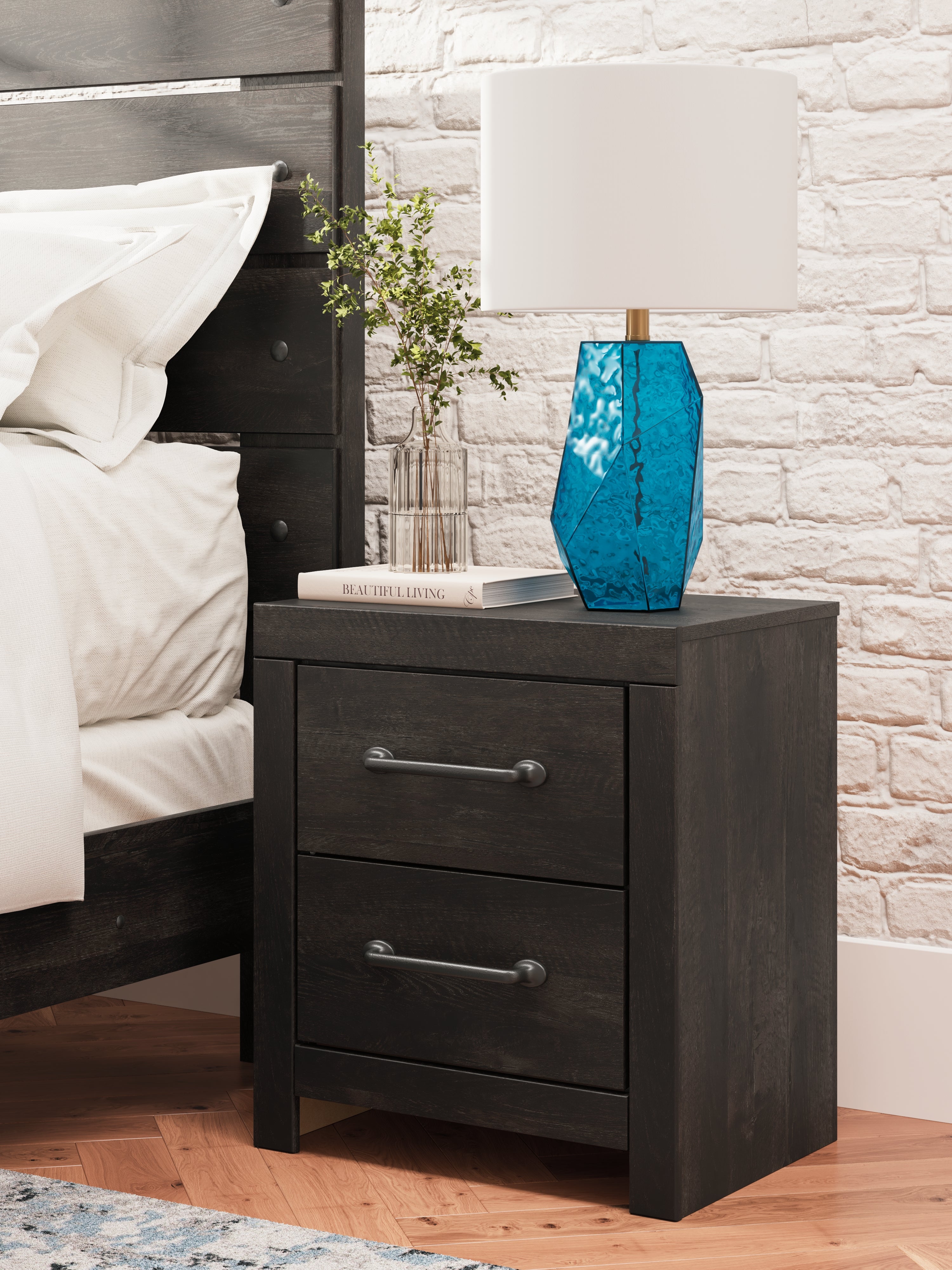 Tampa Furniture Outlet Lutz - Ashley Furniture - Hollivern Bedroom - Two Drawer Night Stand / Dark Gray - PCB2108-92