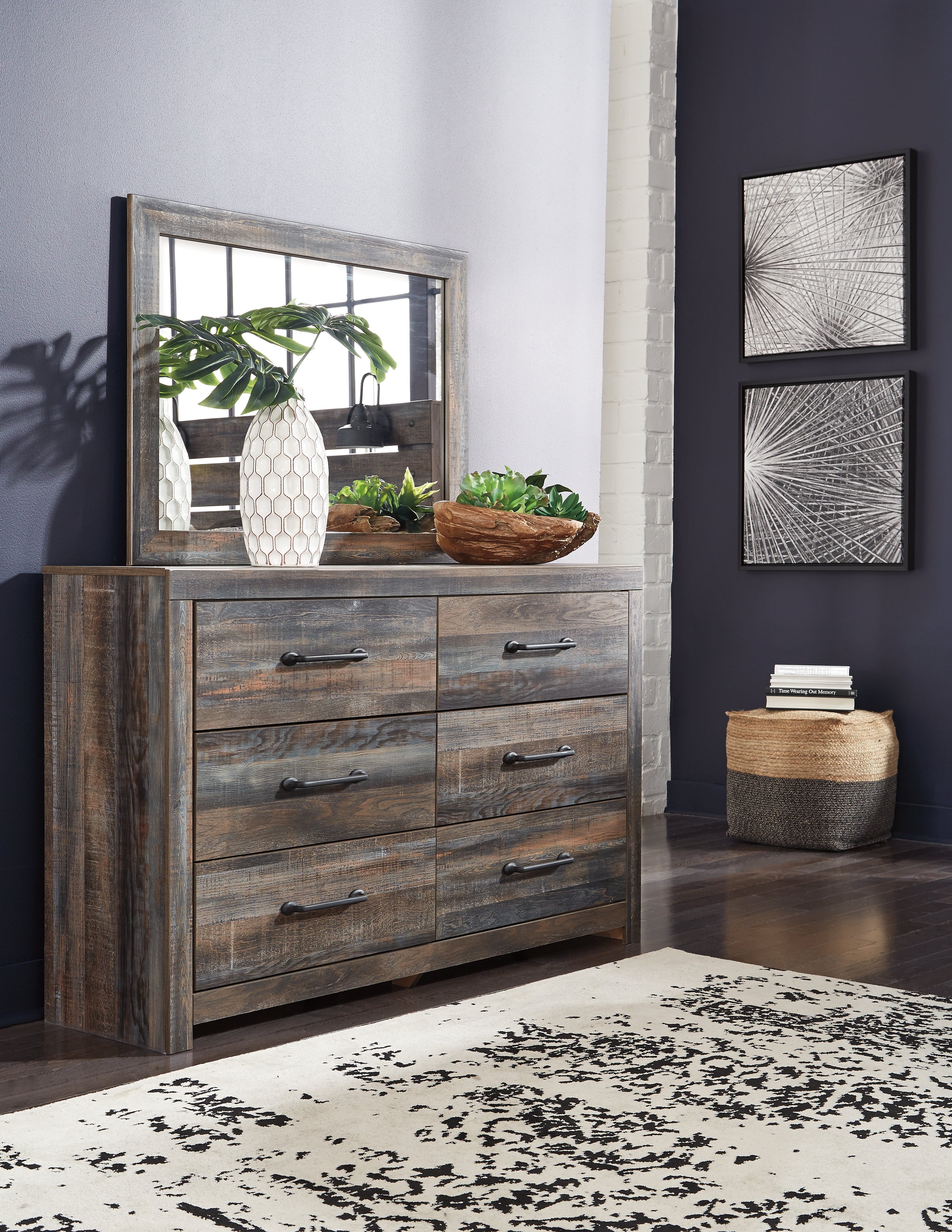 Tampa Furniture Outlet Lutz - Ashley Furniture - Drystan Bedroom - Dresser and Mirror / Multi - B211B1