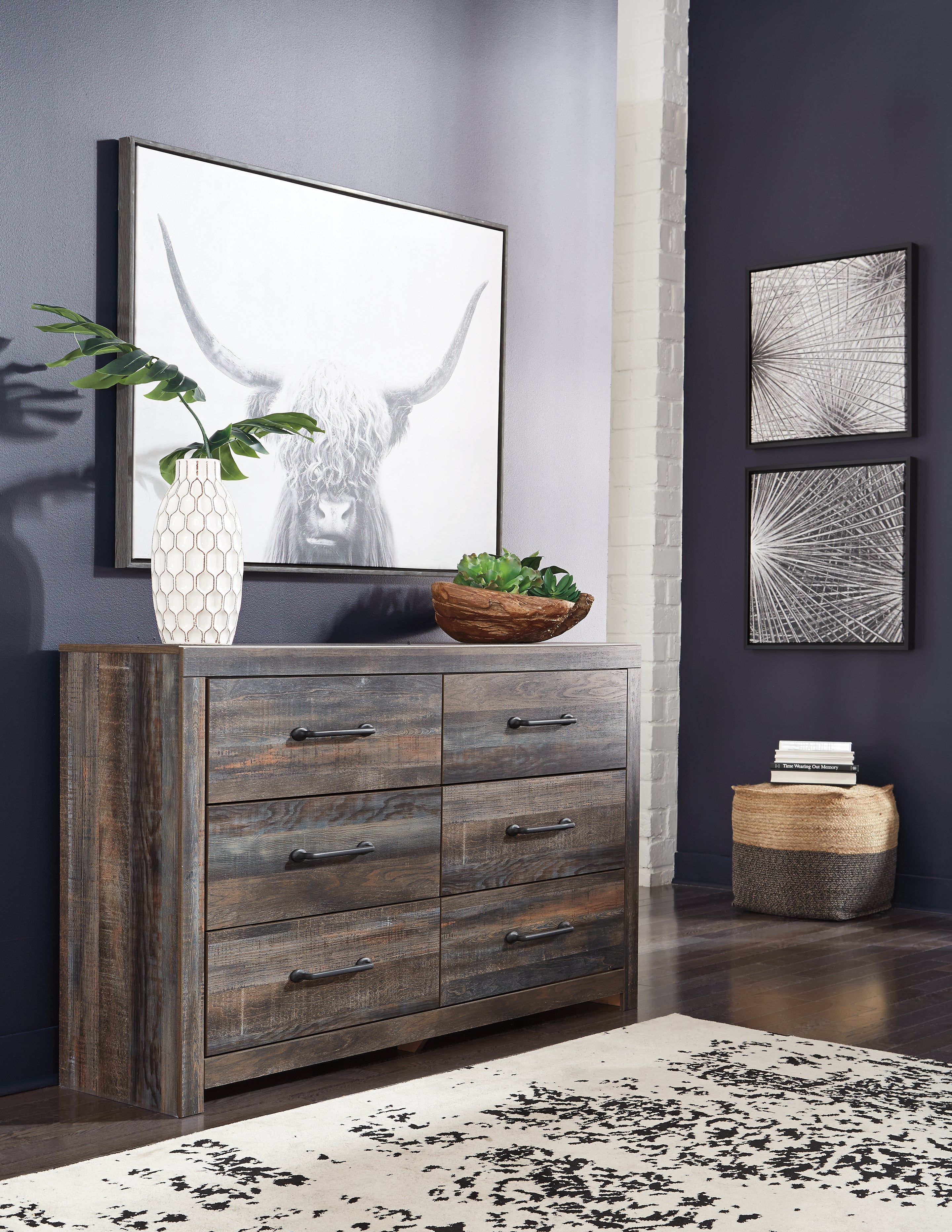 Tampa Furniture Outlet Lutz - Ashley Furniture - Drystan Bedroom - Six Drawer Dresser / Multi - B211-31