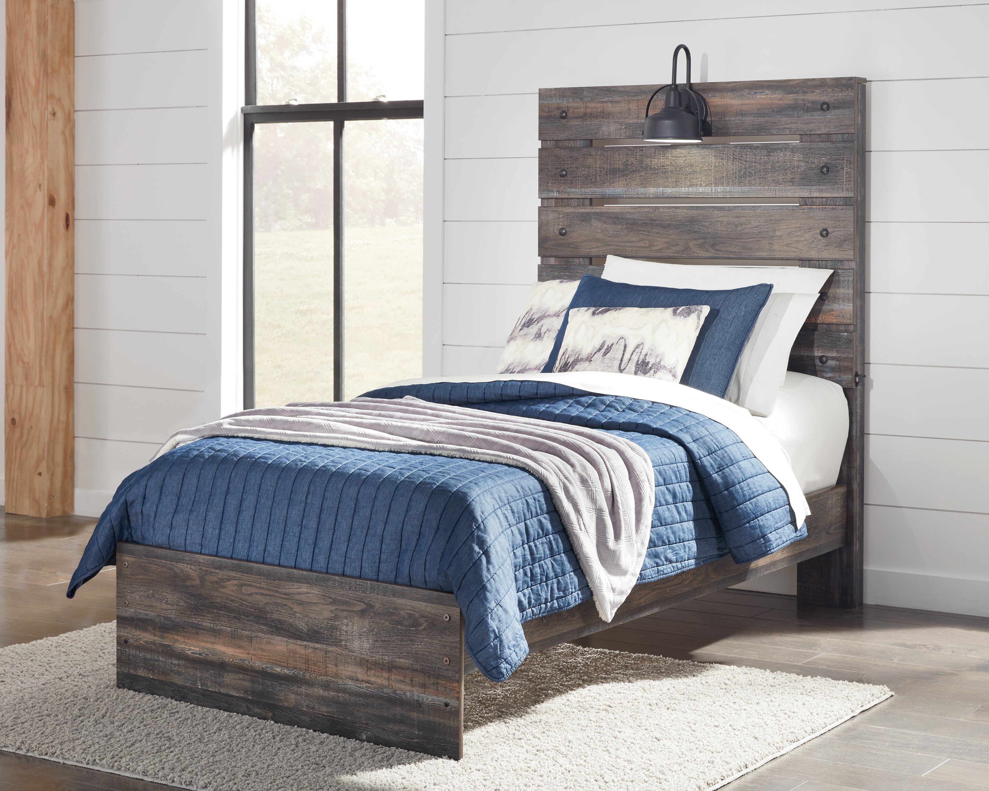 Tampa Furniture Outlet Lutz - Ashley Furniture - Drystan Bedroom - Twin Panel Bed / Multi - B211B2