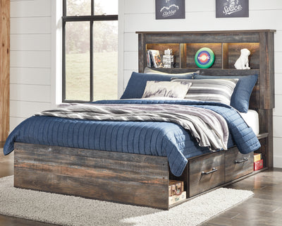 Tampa Furniture Outlet Lutz - Ashley Furniture - Drystan Bedroom - Full Bookcase Bed with 4 Storage Drawers / Multi - B211B45