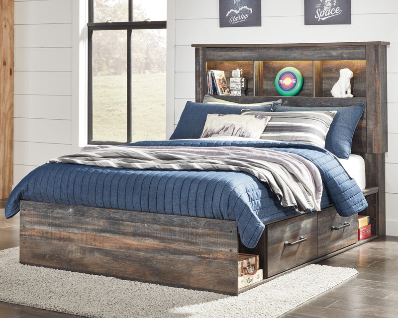 Tampa Furniture Outlet Lutz - Ashley Furniture - Drystan Bedroom - Full Bookcase Bed with 4 Storage Drawers / Multi - B211B45