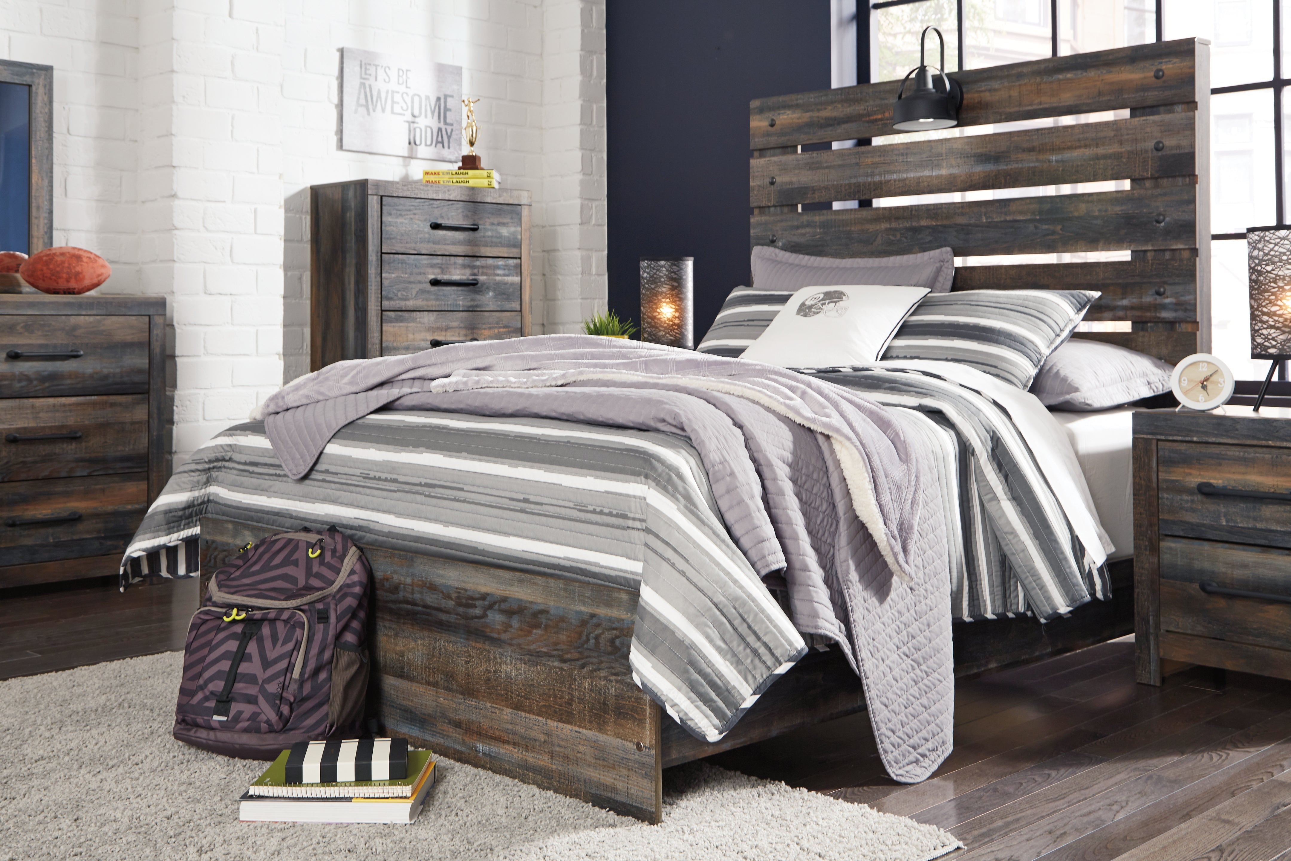 Tampa Furniture Outlet Lutz - Ashley Furniture - Drystan Bedroom - Full Panel Bed / Multi - B211B3