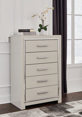 Tampa Furniture Outlet Lutz - Ashley Furniture - Zyniden Bedroom - Five Drawer Chest / Silver - B2114-46