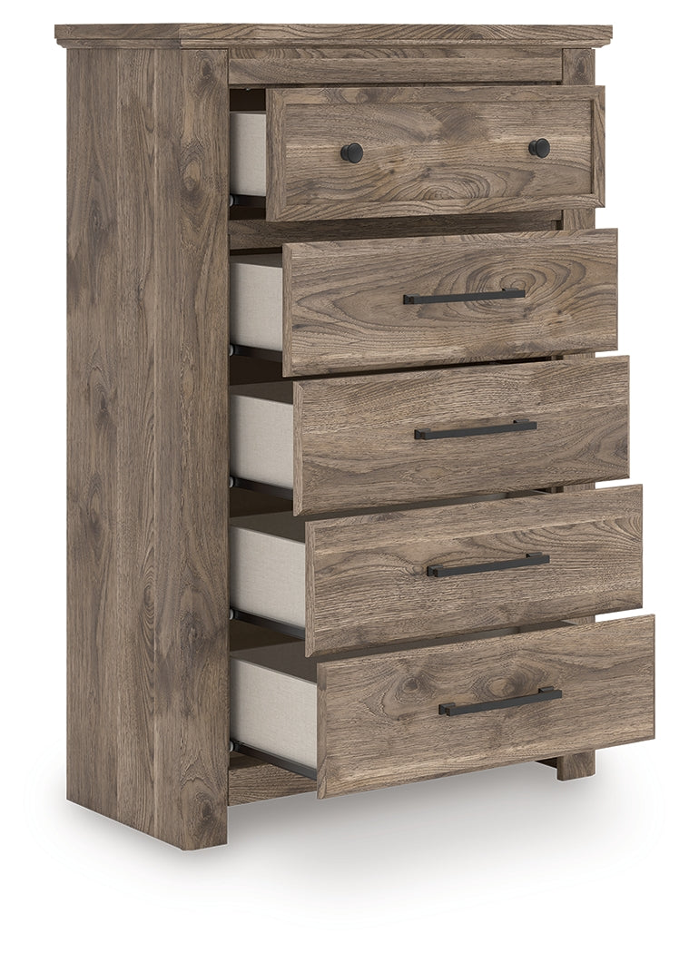 Tampa Furniture Outlet Lutz - Ashley Furniture - Rusticott Bedroom - Five Drawer Chest / Brown - PCB2260-46